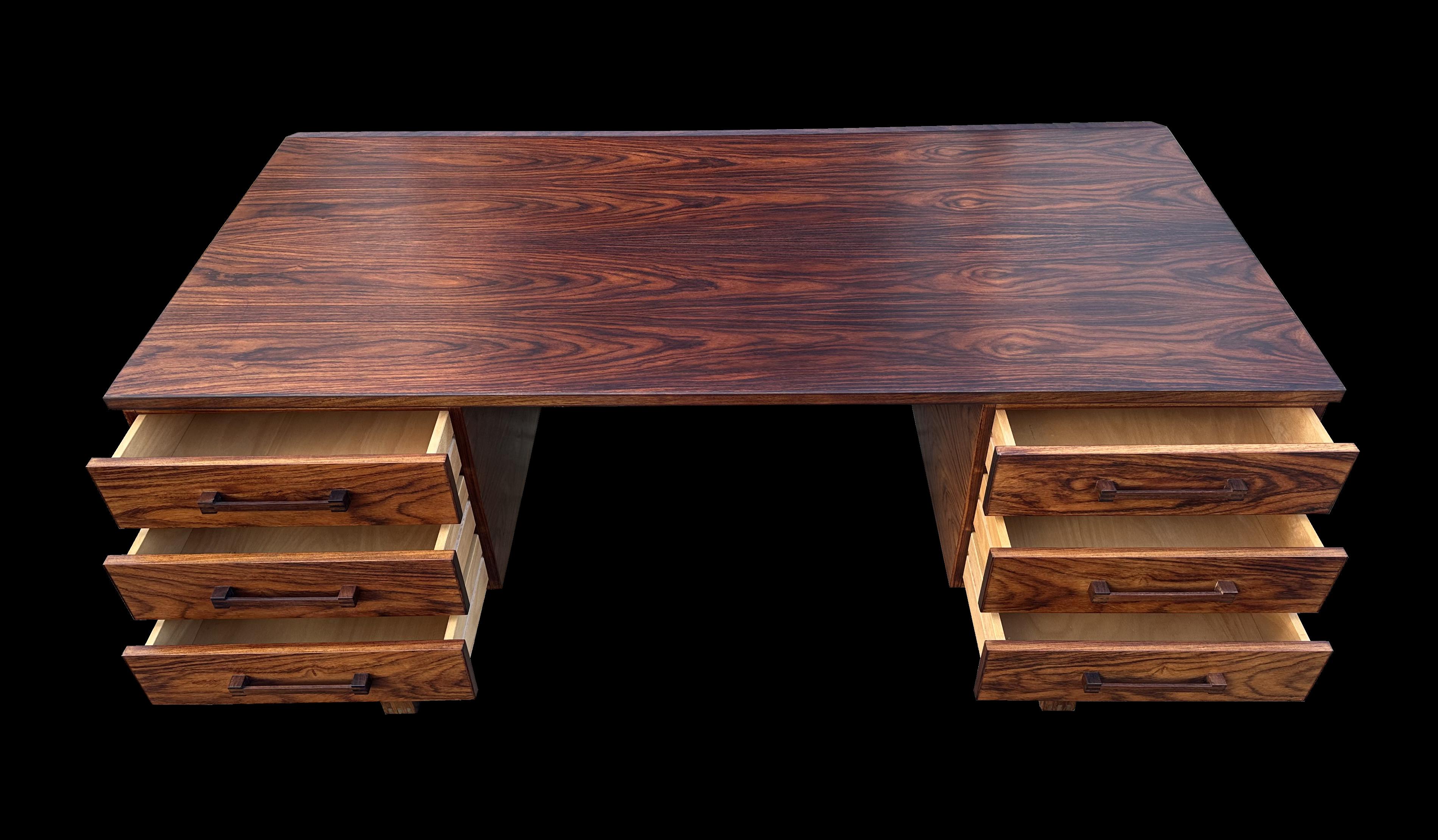 20th Century Santos Rosewood Desk by Henning Jensen and Torben Valeur