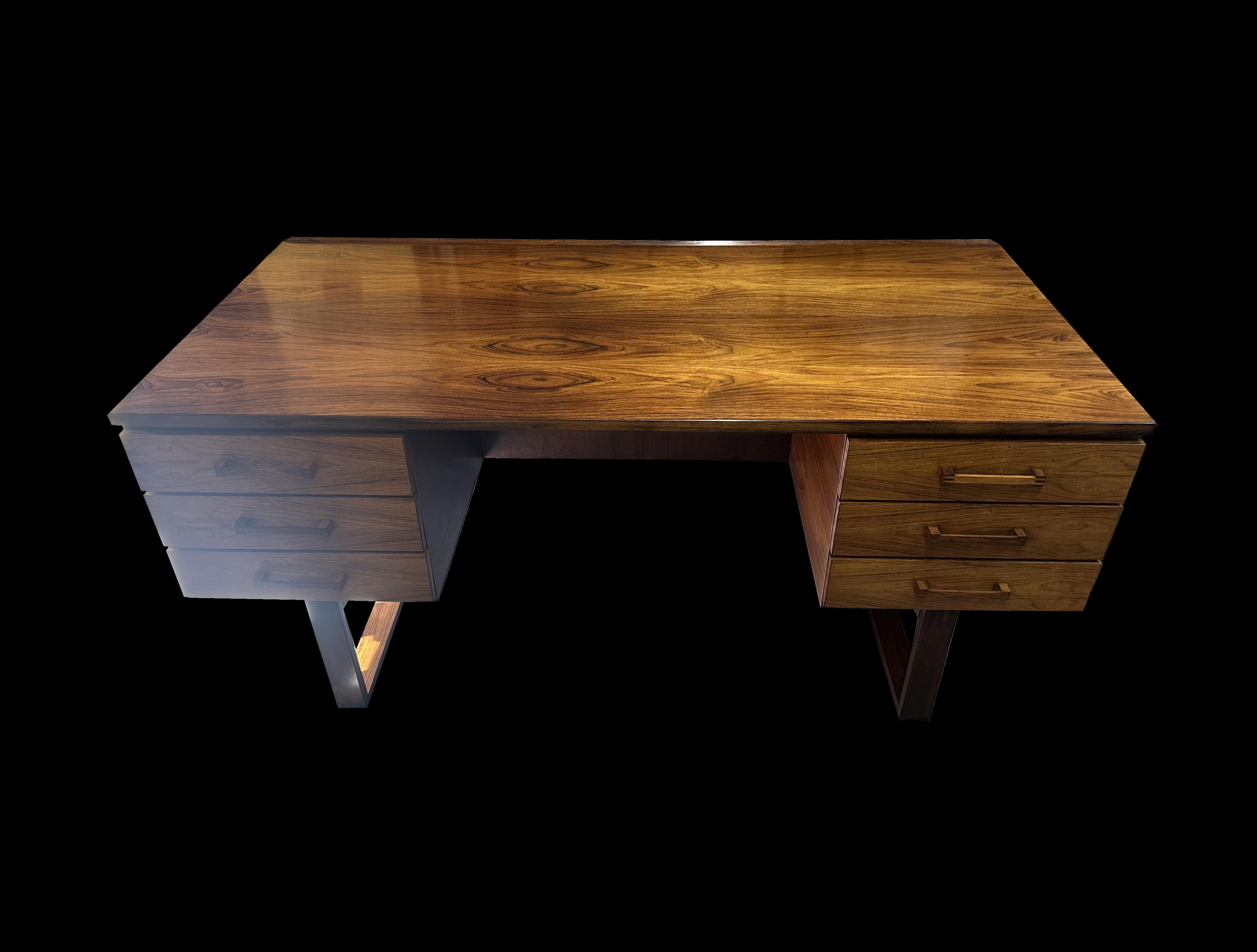 Hardwood Santos Rosewood Desk by Jensen & Valeur for Dyrlund