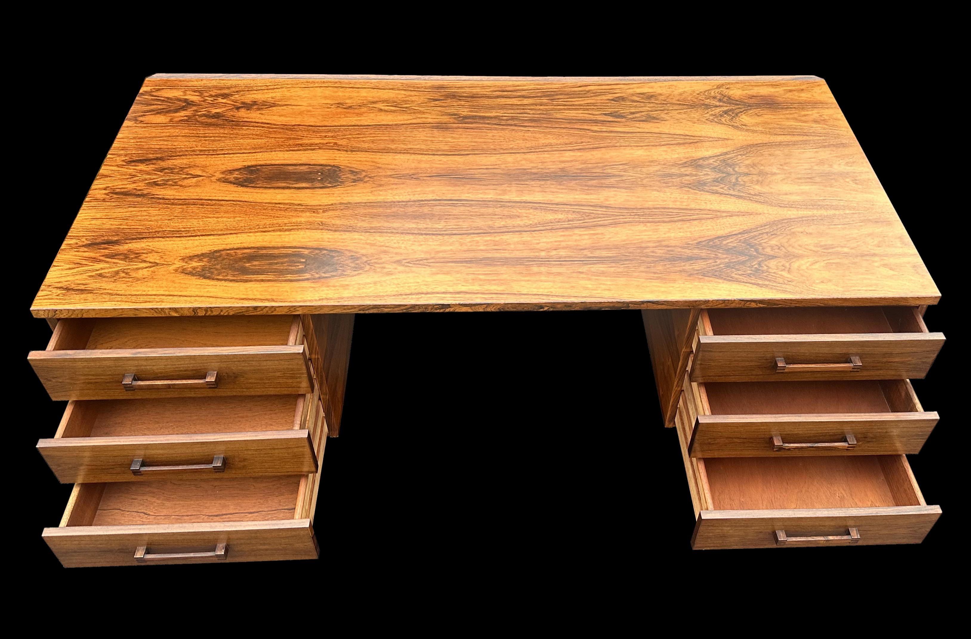 20th Century Santos Rosewood Desk by Torben Valeur & Henning Jensen For Sale