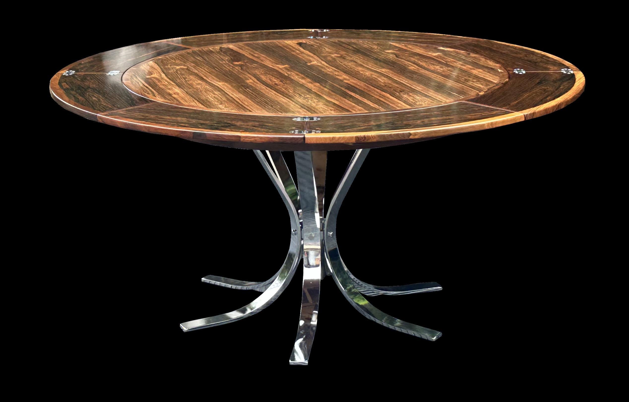 Scandinavian Modern Santos Rosewood Flip Flap or Lotus Dining Table by Dyrlund For Sale