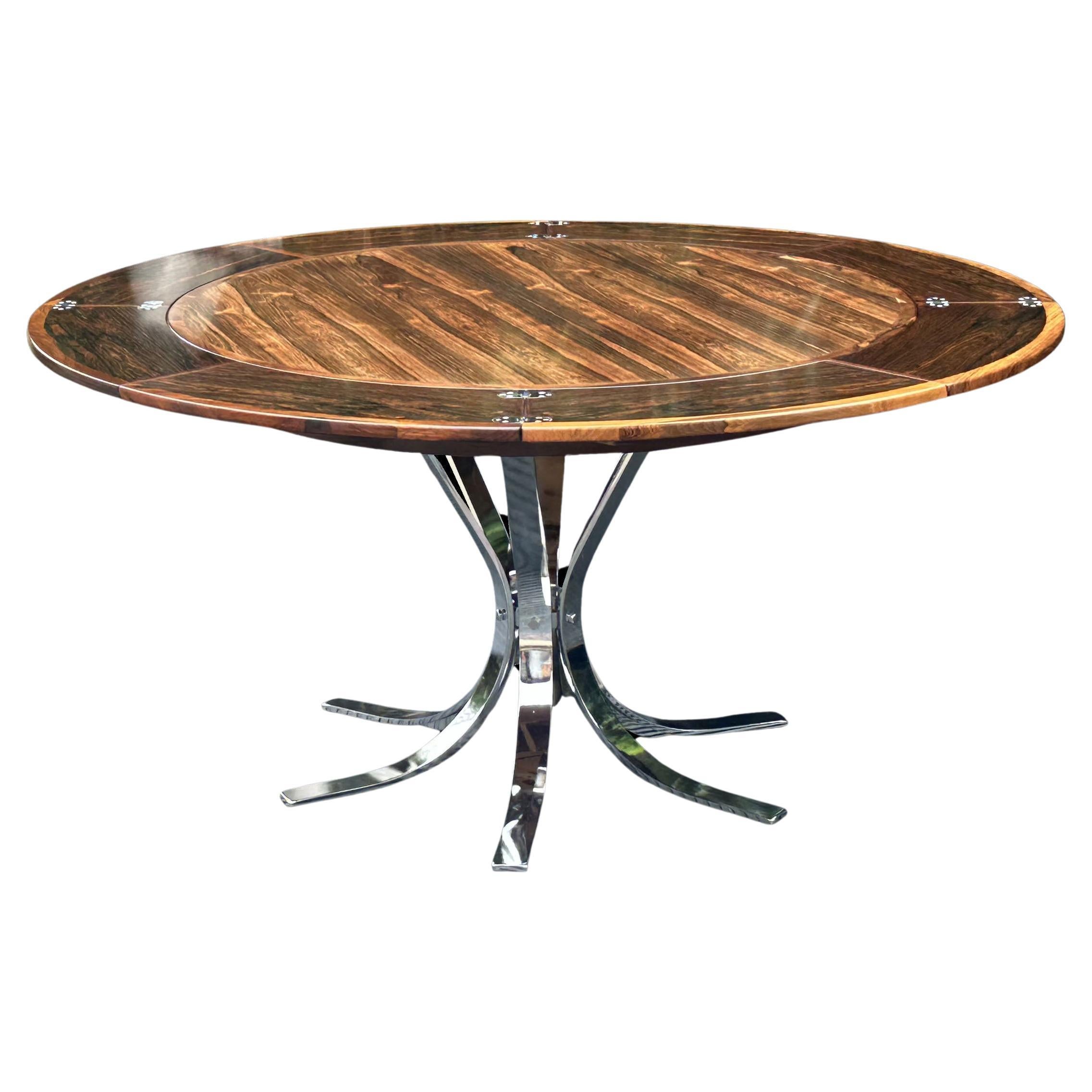 Santos Rosewood Flip Flap or Lotus Dining Table by Dyrlund For Sale
