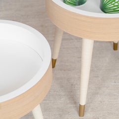 Santos with Raffia Camel Legs Side Table from the Collezione Riviera