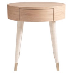 Table d
appoint Santos avec pieds en raphia sable de la Collezione Riviera