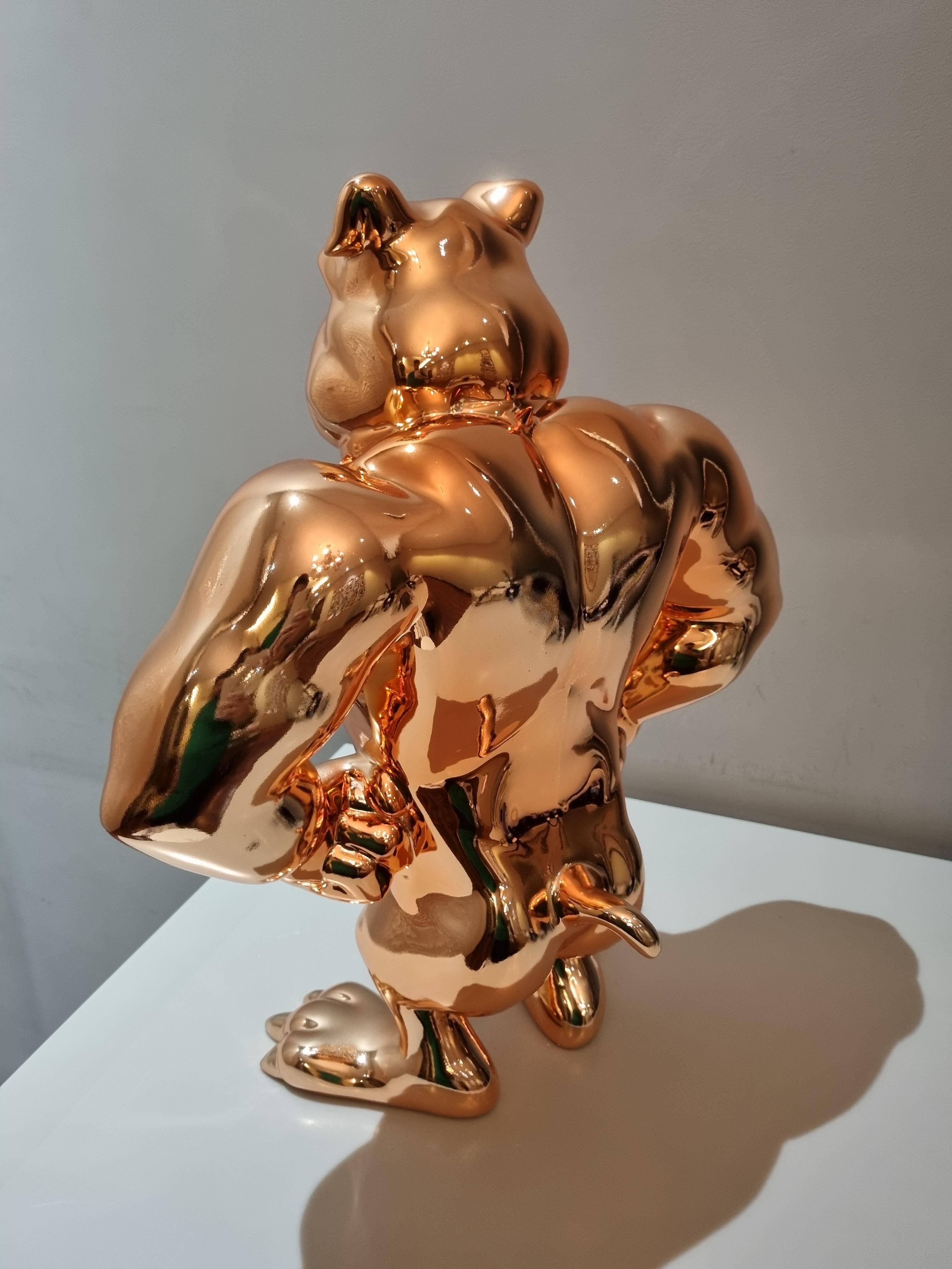 Boss Dog 2 - scultura originale di bulldog - opera d'arte contemporanea - Sculpture Contemporaneo di Sanuj Birla