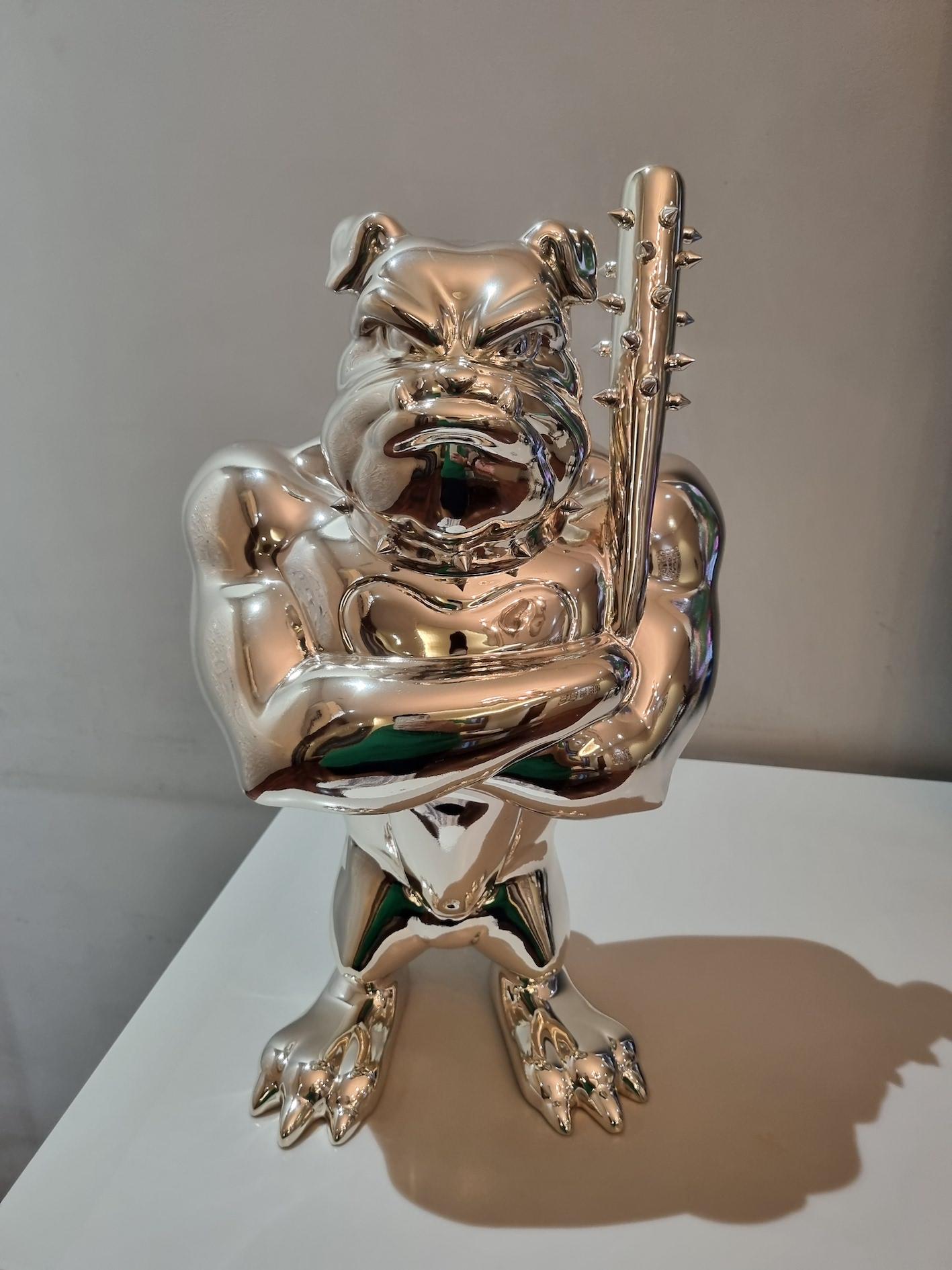 Boss Dog I- figura originale di bulldog- scultura moderna- arte contemporanea- opera d'arte