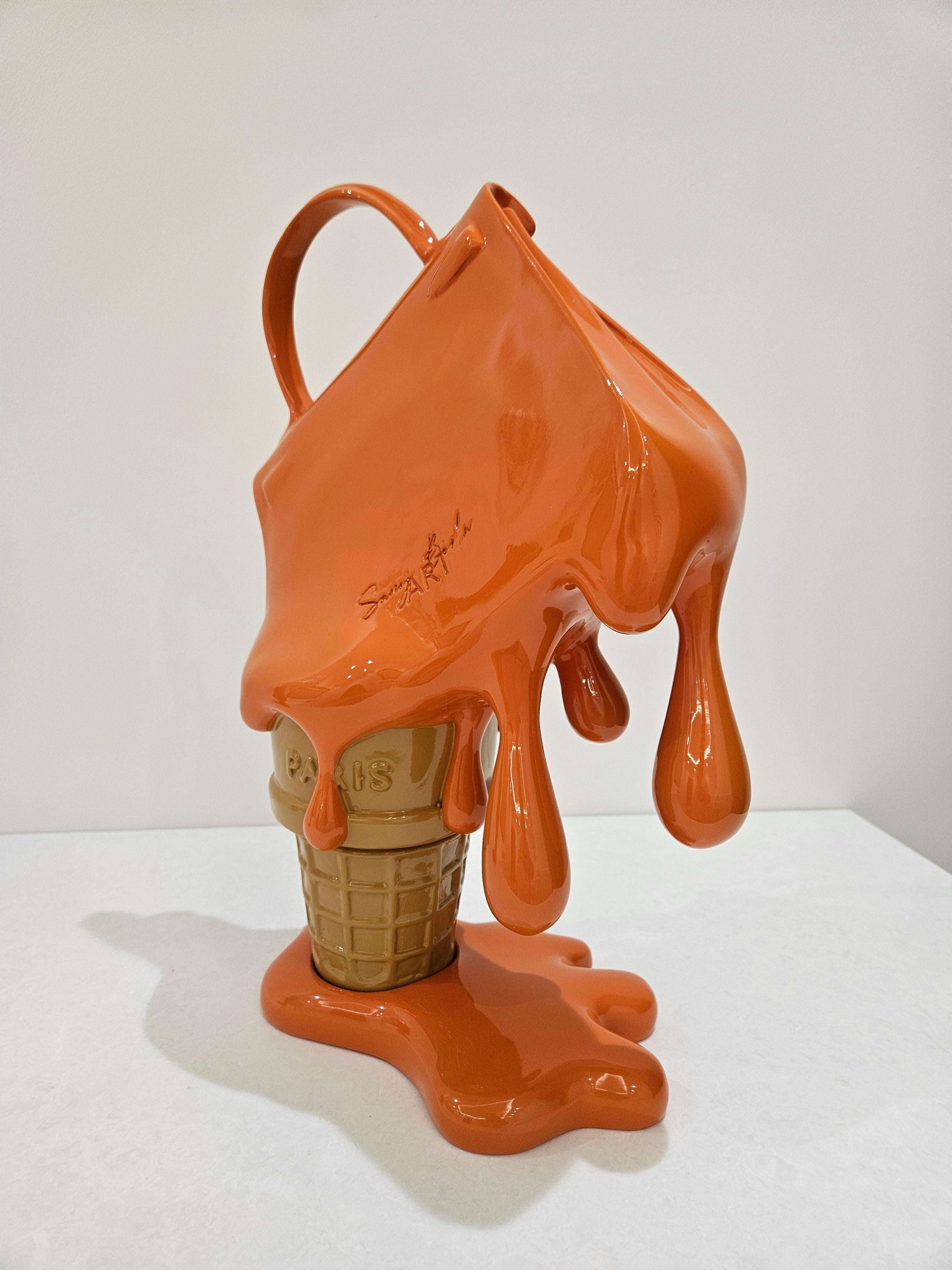 I-Scream Kelly Sculpture (Orange) -limited edition iconic - contemporary art - Gray Figurative Sculpture by Sanuj Birla