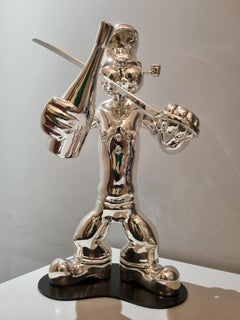 Popeye, Limited Edition 54 x 26 Resin Sculpture, Signed, Silver Finish