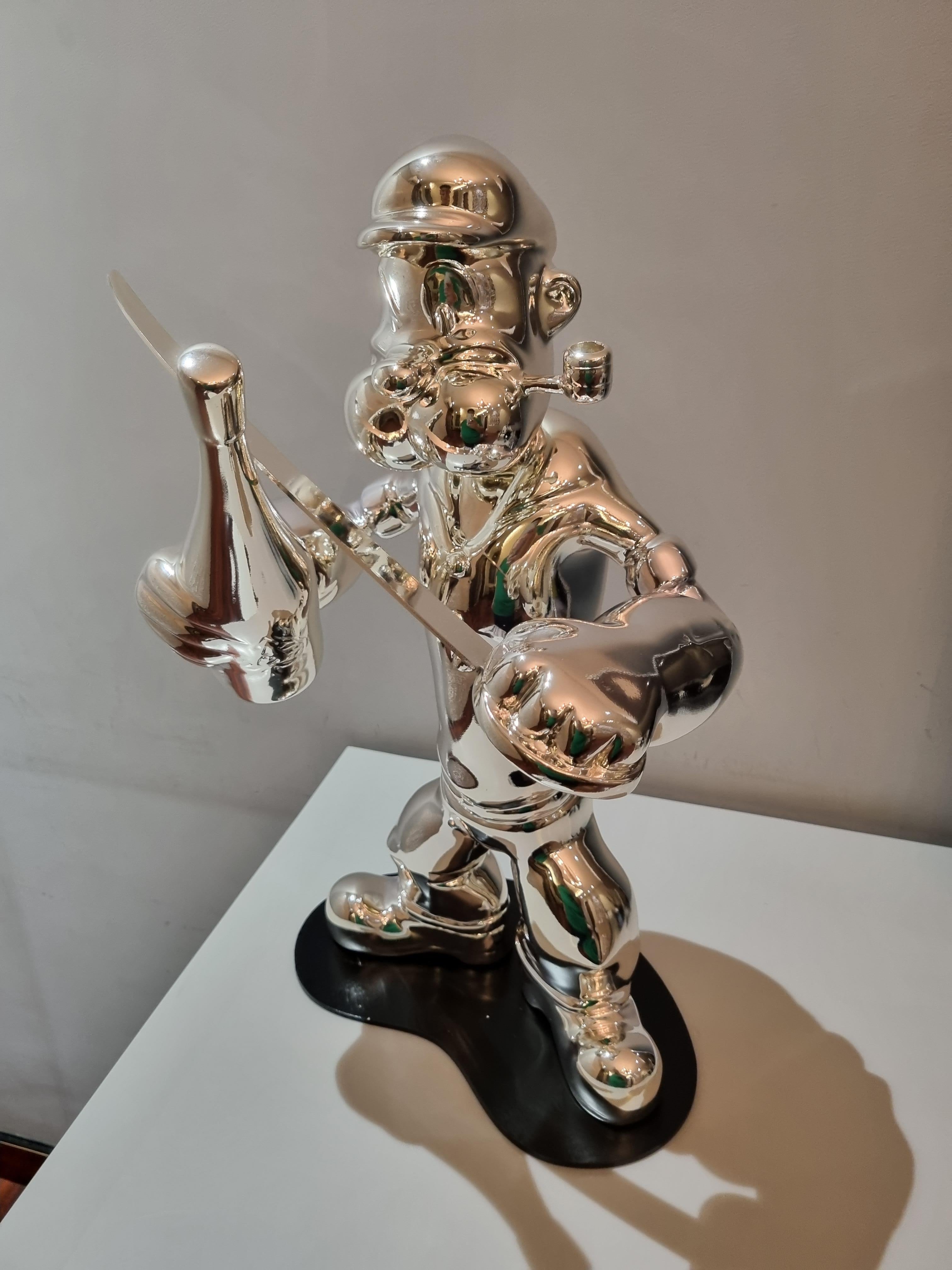 Popeye-original icónico pop art escultura moderna figura-obra de arte-arte contemporáneo - Sculpture Contemporáneo de Sanuj Birla