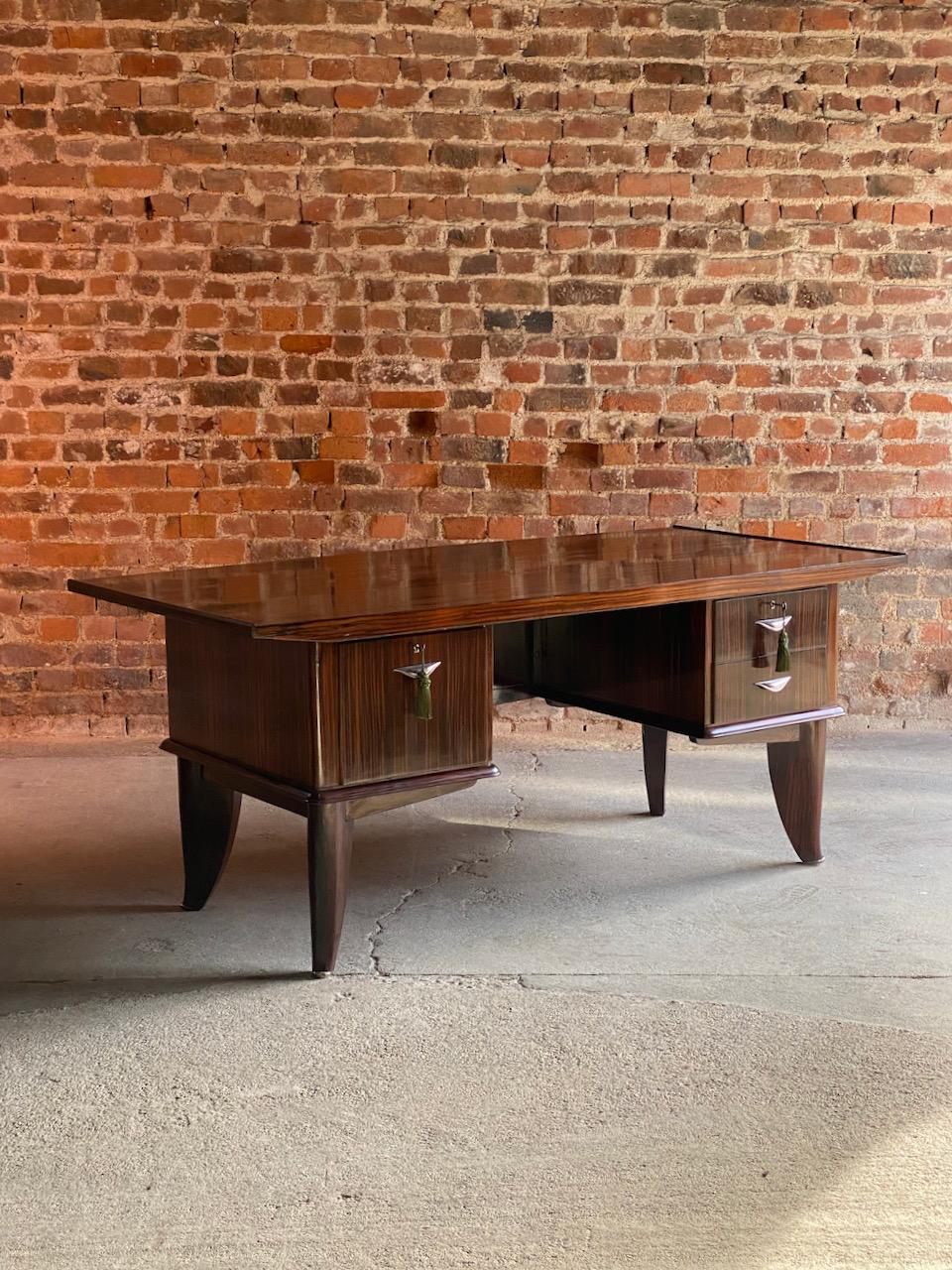 Sanyas et Popot Art Deco Macassar Ebony Desk, Paris, 1930 6