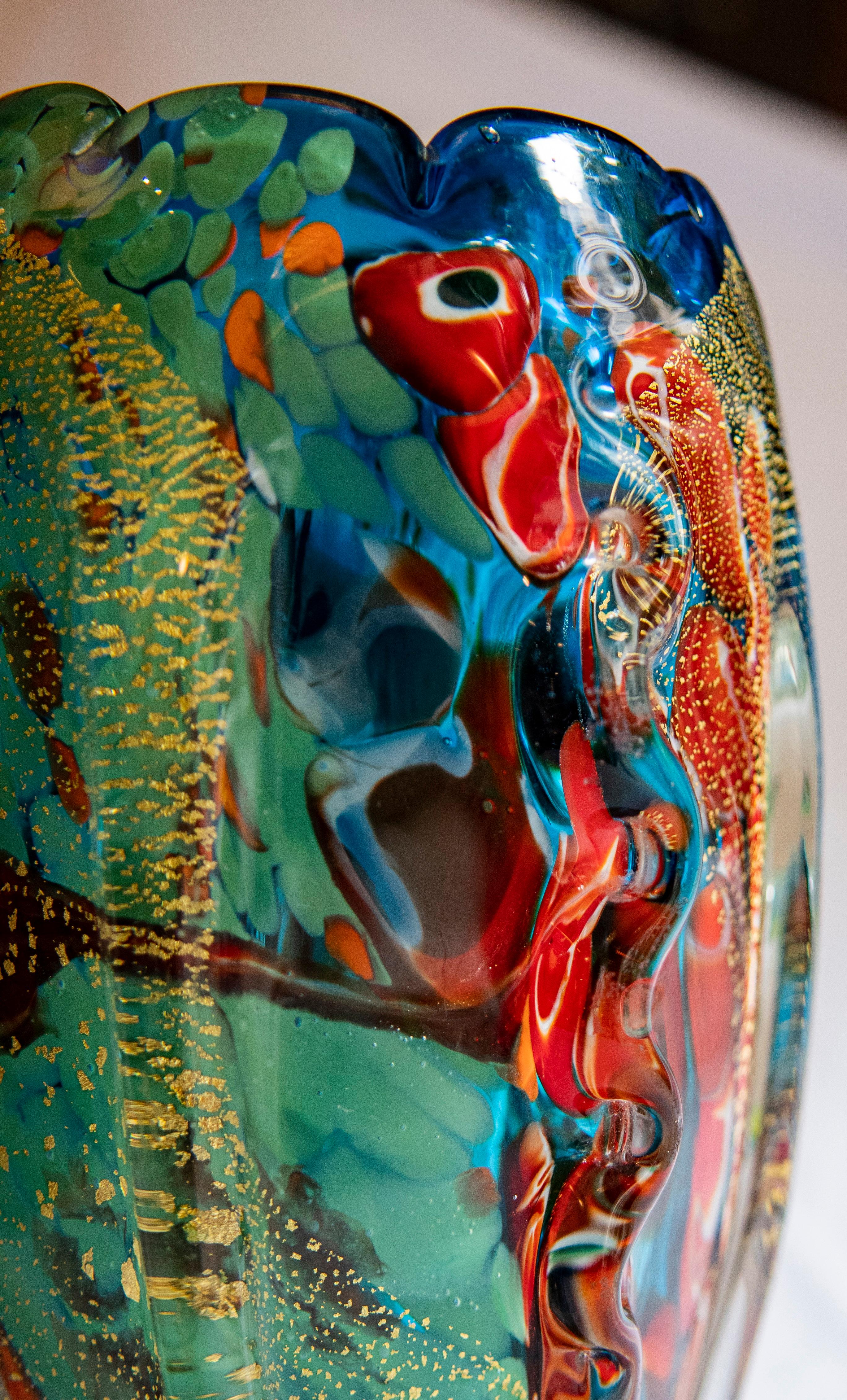 Japanese Sanyu Narumi Glass Vase