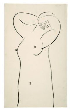 Sanyu "Nu aux bras levés" Dibujo