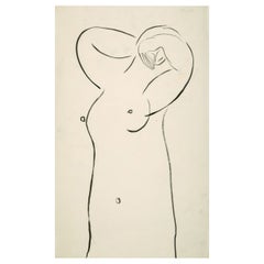 Sanyu "Nu aux bras levés" Drawing