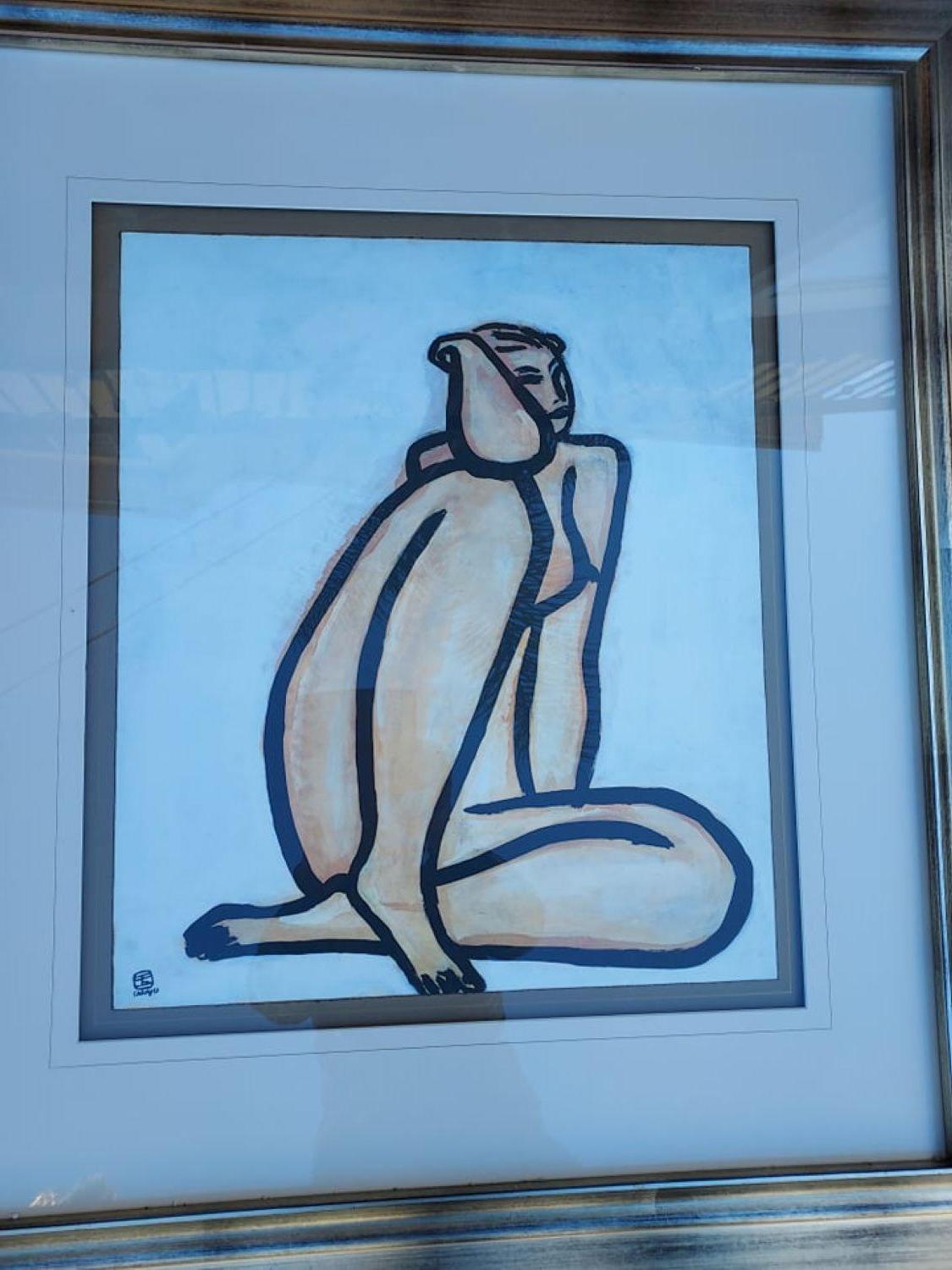 Seated Nude - Print by SANYU