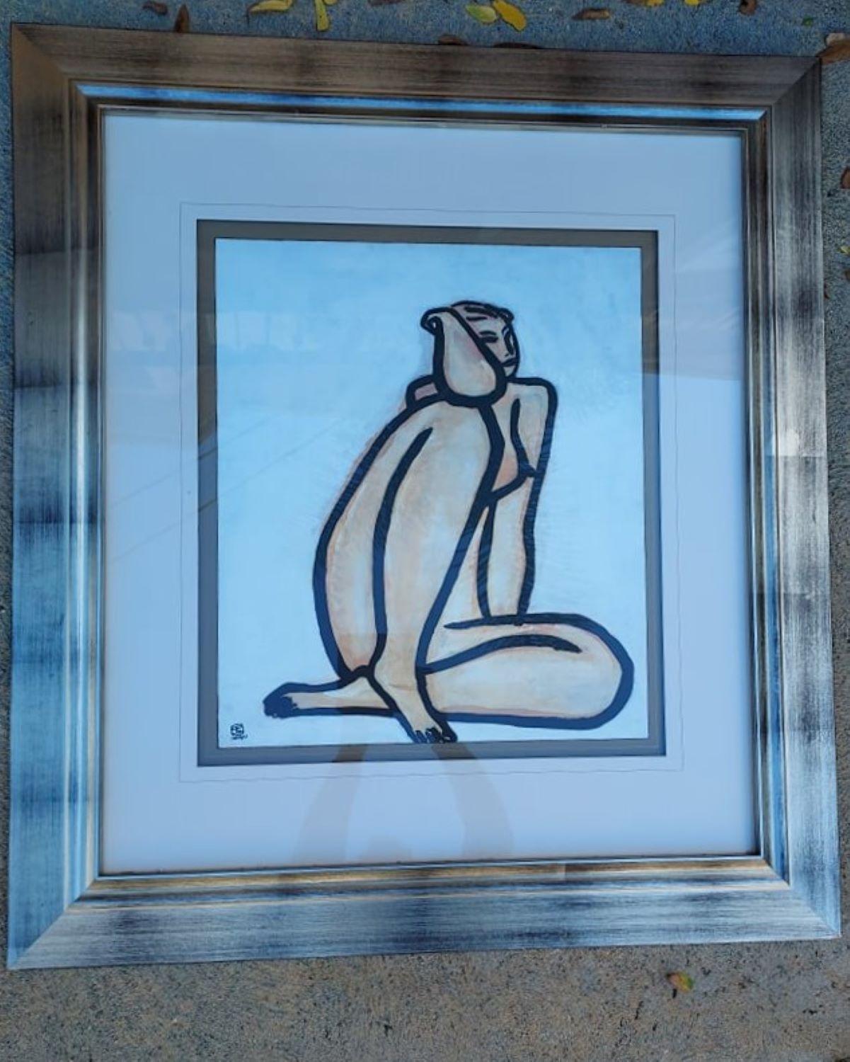 SANYU Nude Print - Seated Nude 