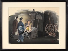 « La voyante », tiré de *La vie et les coutumes japonaises* – Estampe sur bois Shin-Hanga