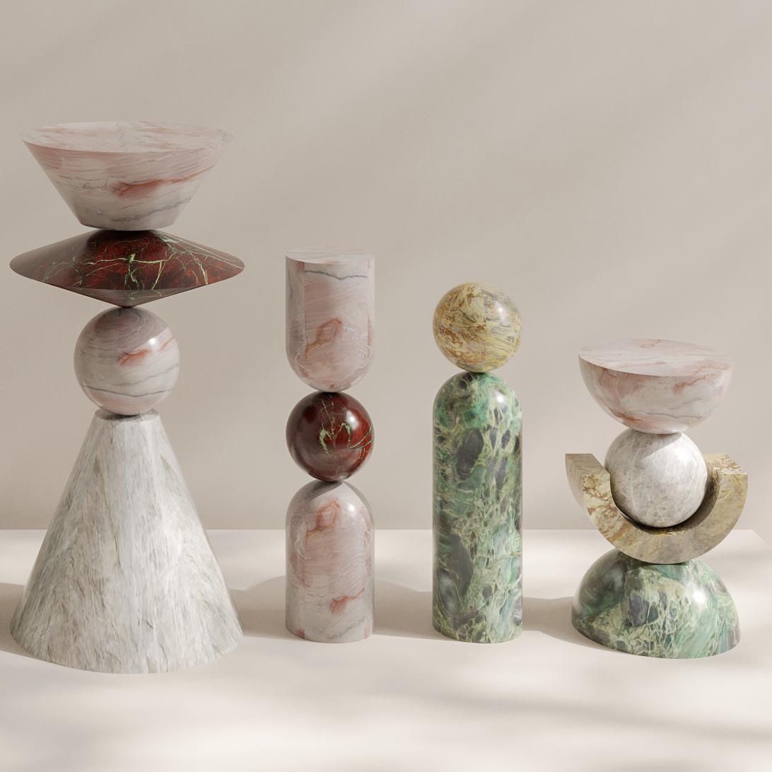 Sculpté Sculpture brésilienne en marbre de São Paulo (petite) en vente