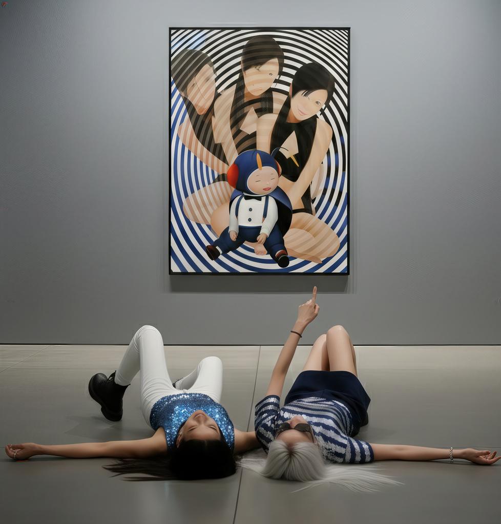 Black Circles : Lolita
s Symphony for Obsidian Cherub - Painting by SAORI NAKAMISHI