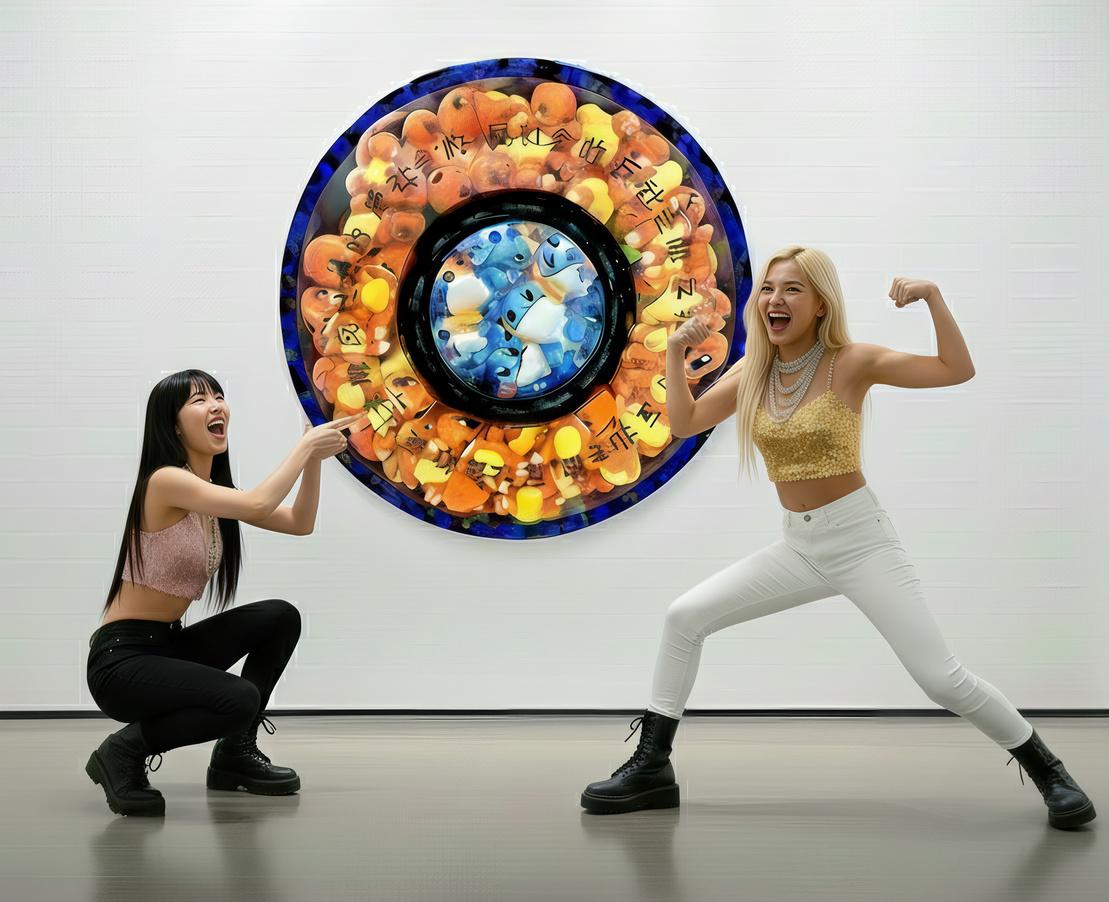 Azur Aqua and Orange Flame in Harmony : Valentine Whispers