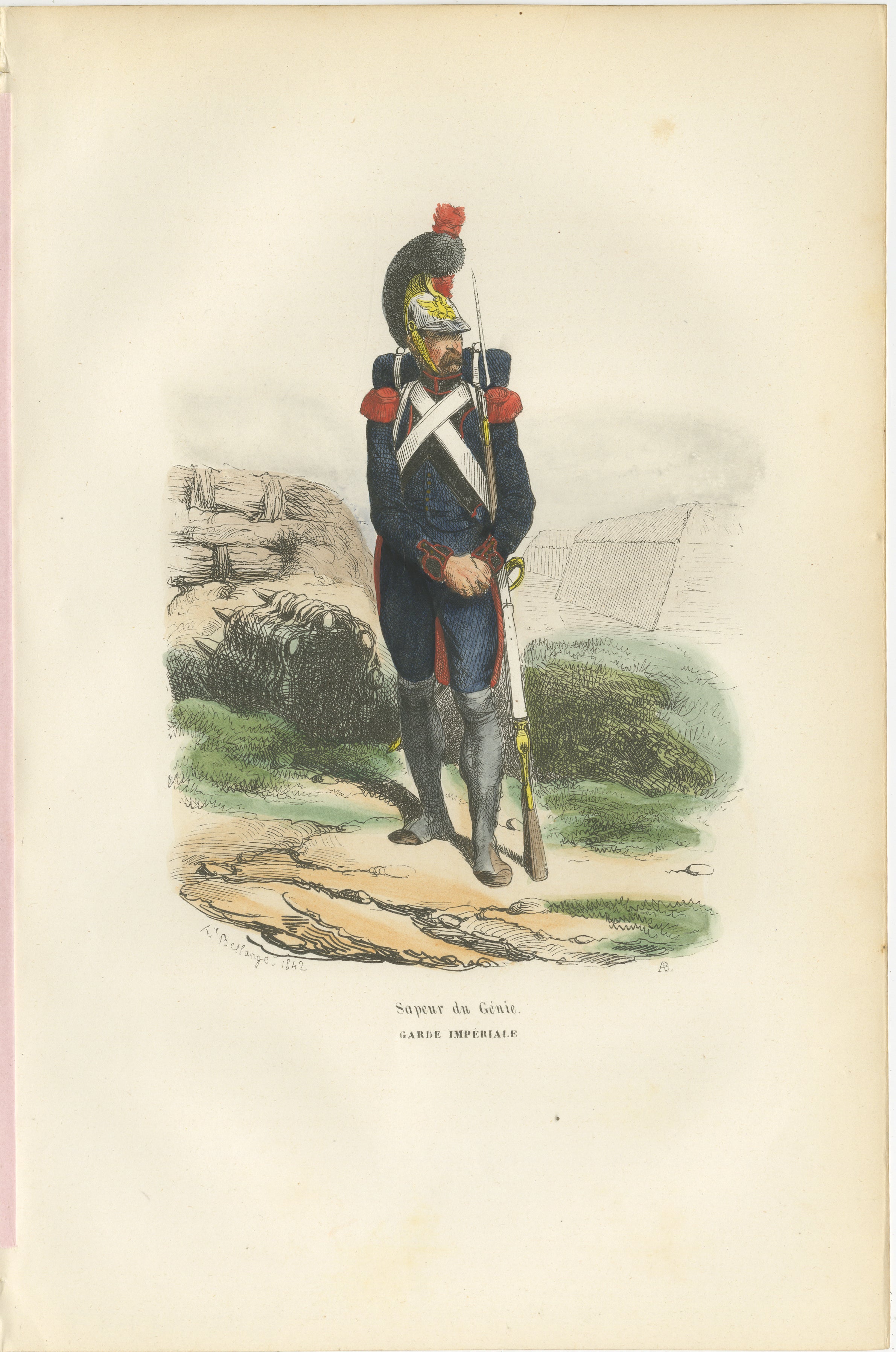 Sapeur du Génie, Garde Impériale – French Military Uniform Print, 1843