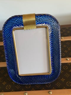 Saphir Blue Murano Glass Photo Frame