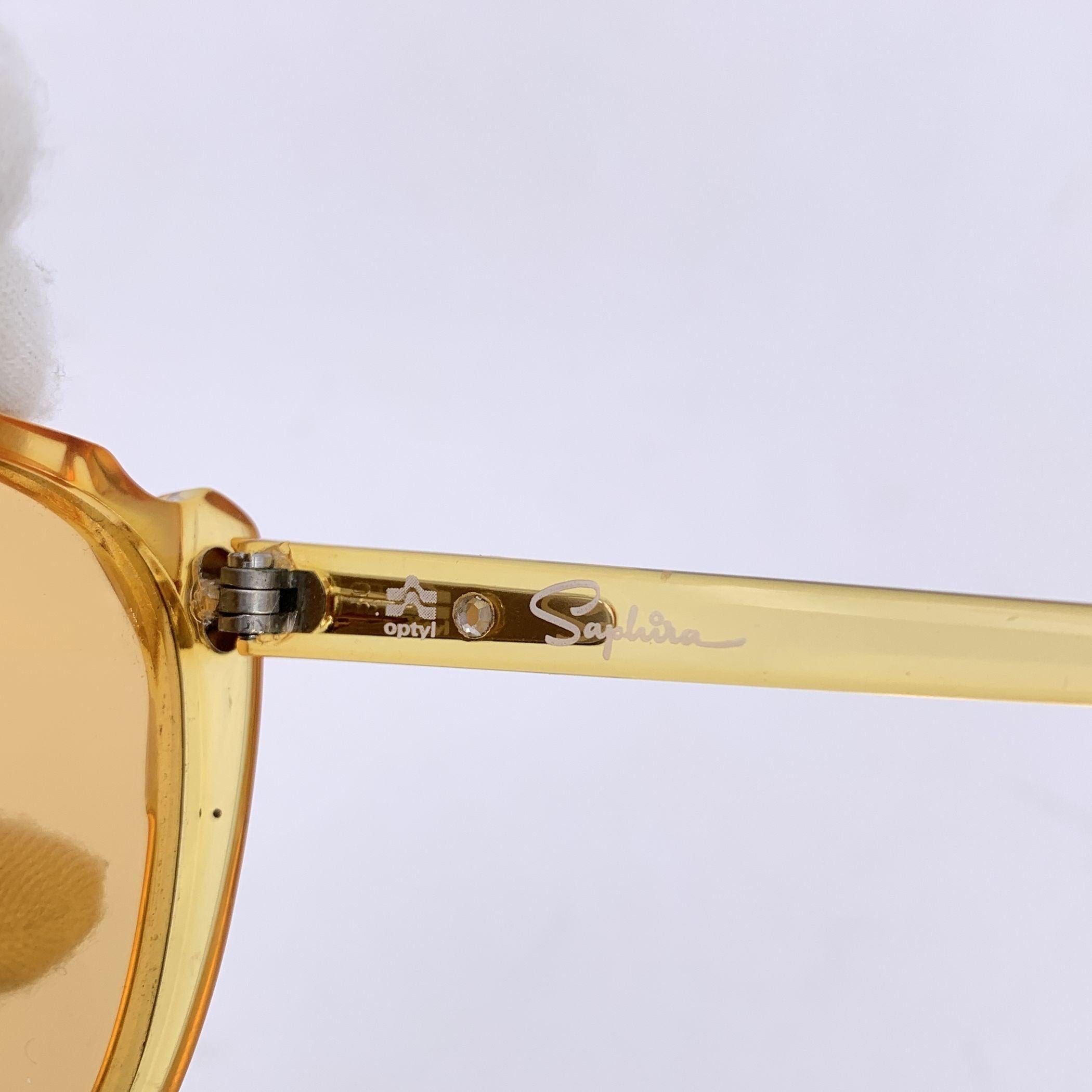 Saphira Vintage Yellow Optyl Sunglasses 4103 30 55/13 130 mm Excellent état - En vente à Rome, Rome