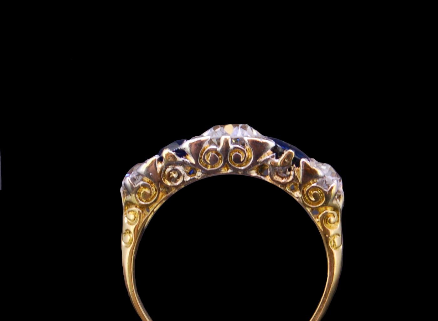 5 stone sapphire ring