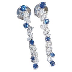 Saphire Brilliant Earrings for a glorious Appearance 0.50 ct 0.56 ct 27 x 4 mm
