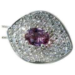 Saphire Brilliant Pendant Platinum purpur violet incredible luminous Color