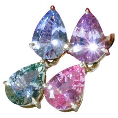 Boucles d
oreilles saphire Couleur Naturelle 2.14 ct Mine Ilakaka Madagascar Grandes Couleurs