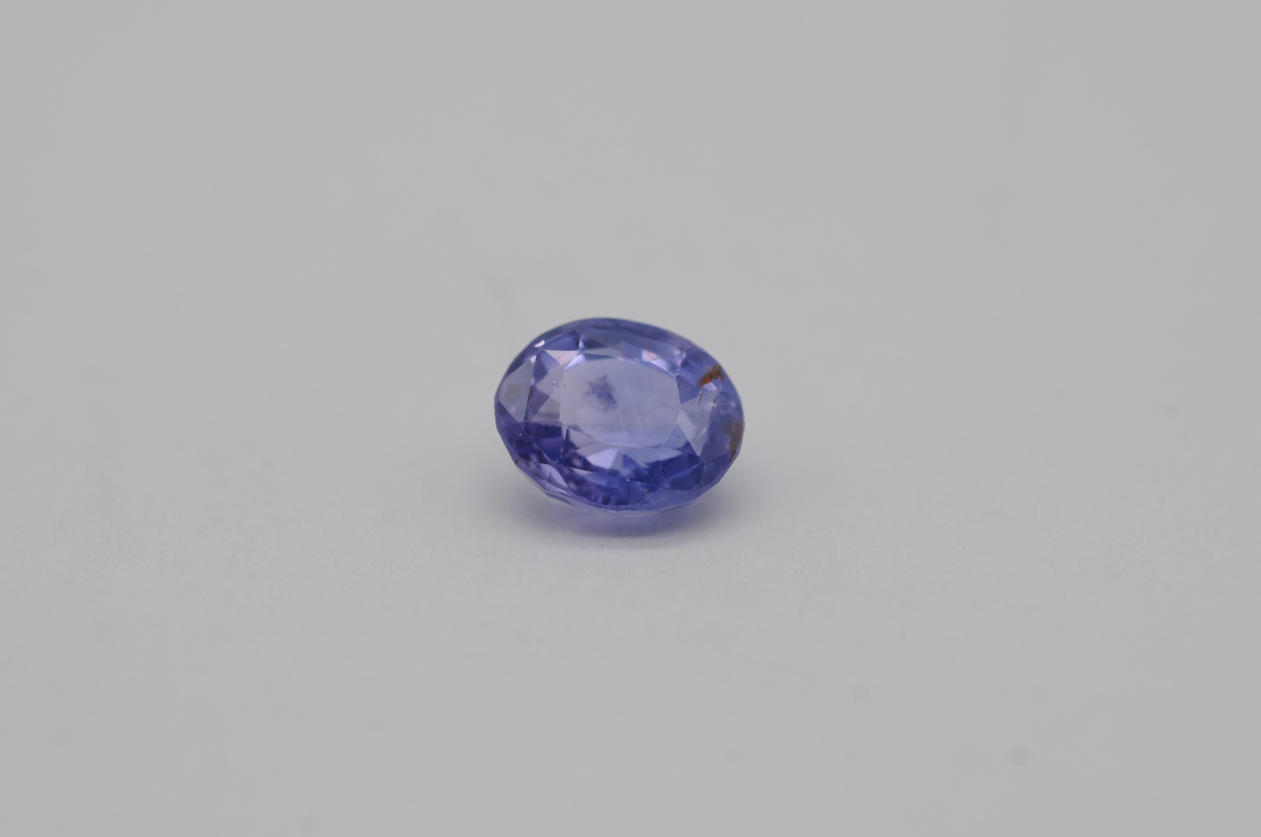 saphir natürlich ceylon purpur-blau saphir 3,29ct im Zustand „Gut“ im Angebot in Berlin, BE
