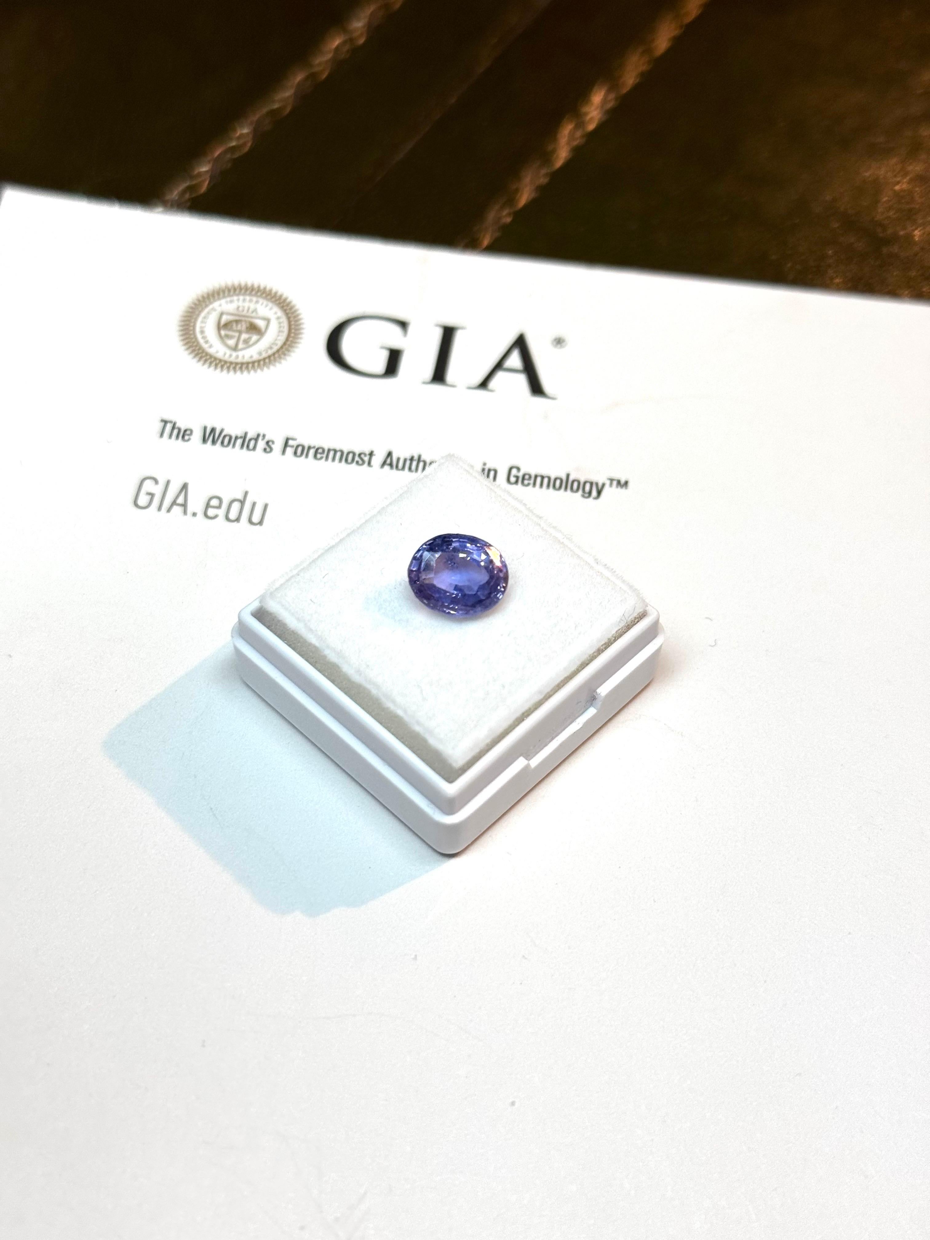 saphire natural ceylon purplish-blue sapphire 3.29ct