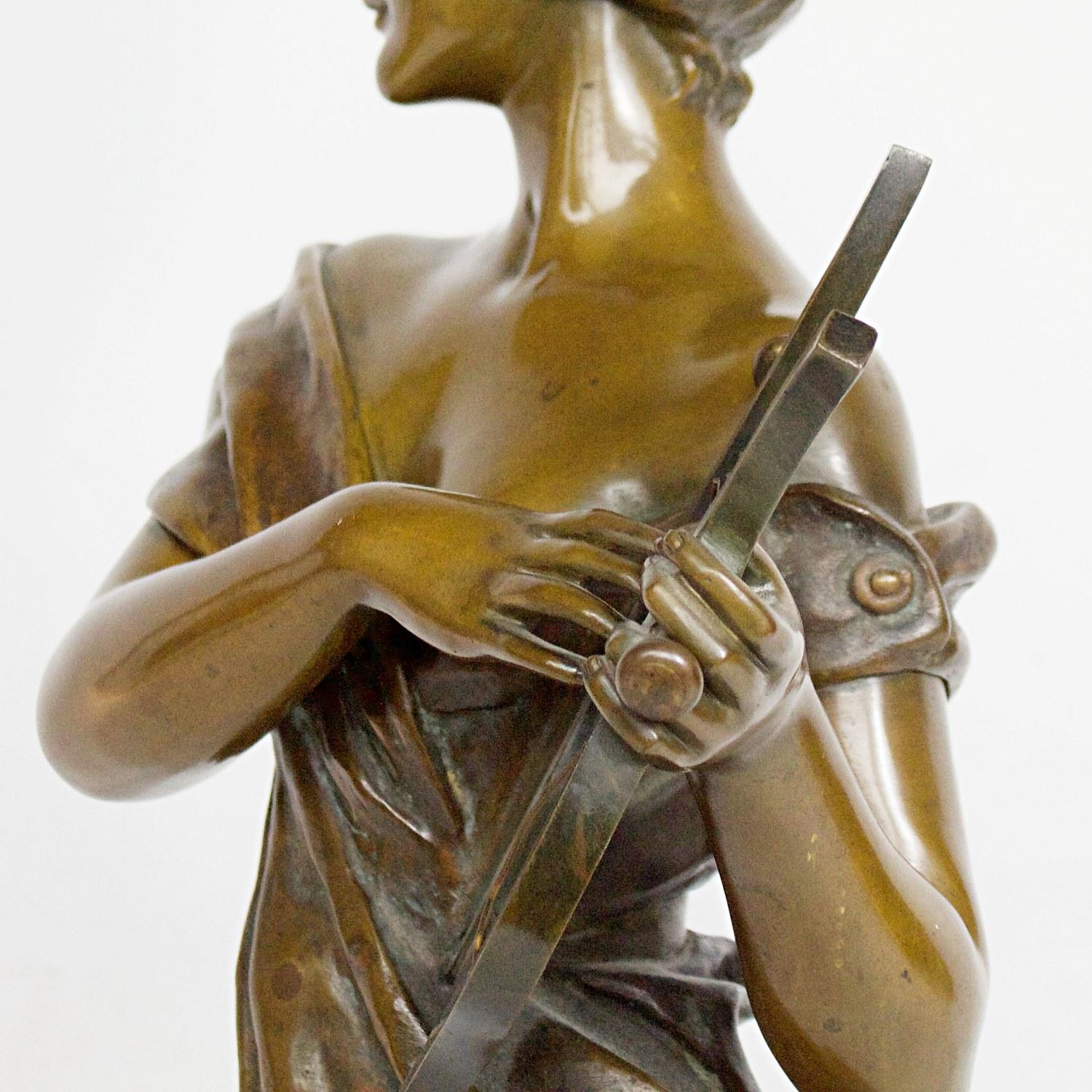 Sapho', grande sculpture en bronze Art Nouveau d'Emmanuel Villanis, vers 1890 4