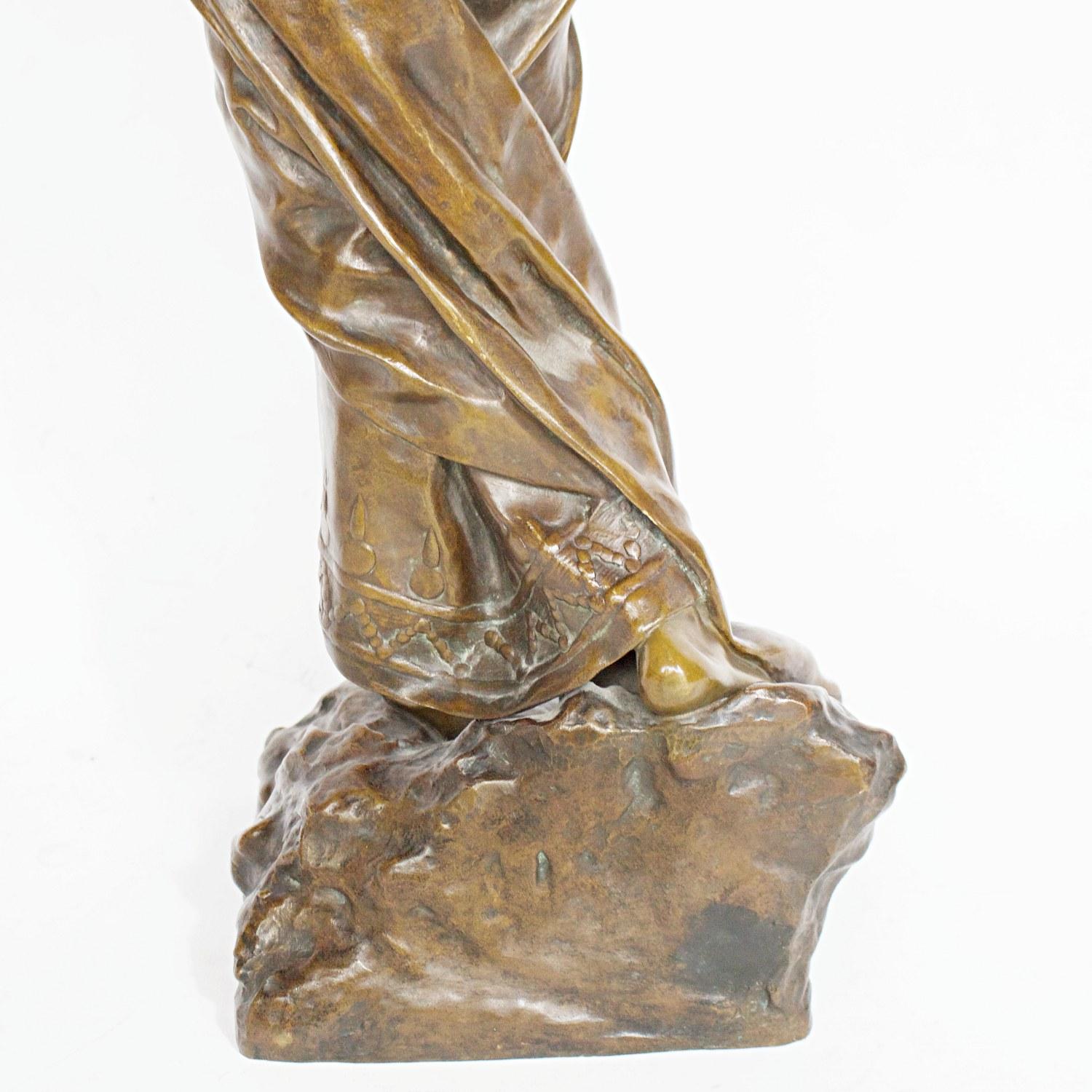 'Sapho' a Large Art Nouveau Bronze Sculpture by Emmanuel Villanis, circa 1890 1