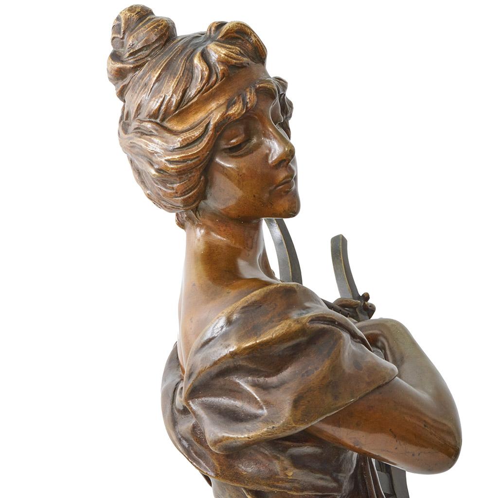 Sapho, grande sculpture Art nouveau d'Emmanuel Villanis en vente 3