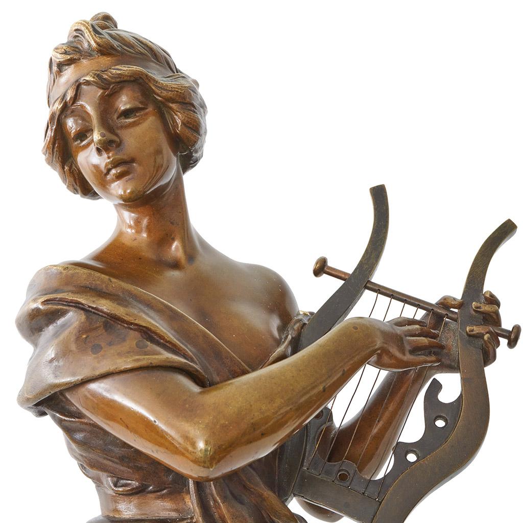 Bronze Sapho, grande sculpture Art nouveau d'Emmanuel Villanis en vente