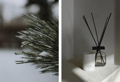Bougie intérieure en blanc saphir avec huiles à parfum bois de qualité supérieure de France