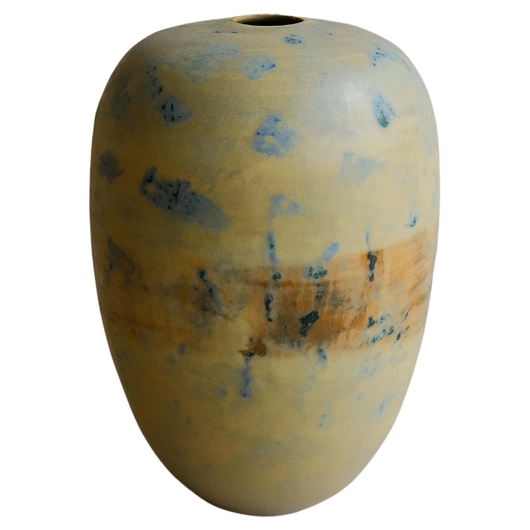 Sapoche Porcelain Ceramic Vase - High Fire Reduction Glaze - Vietnamese Design  For Sale