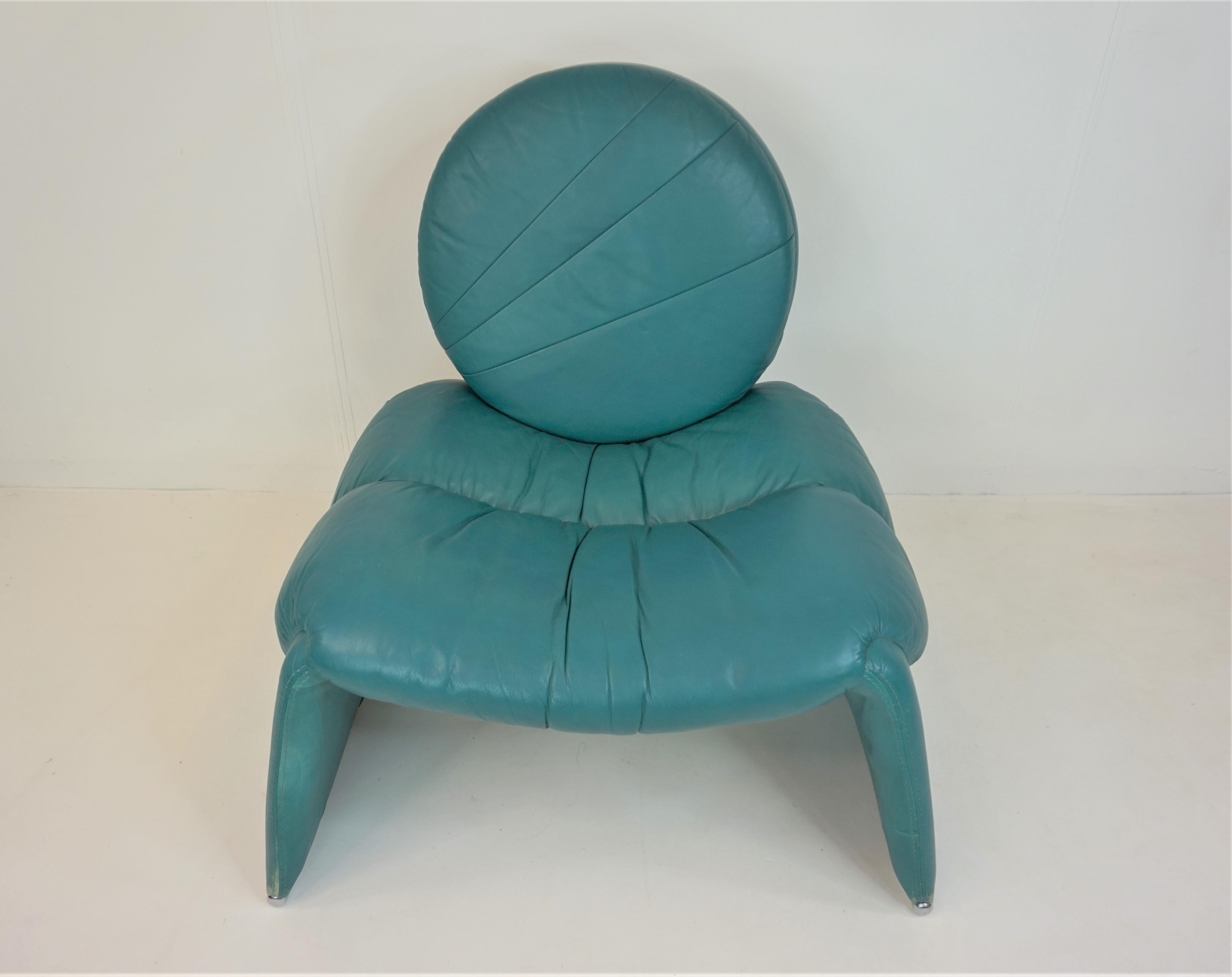 Saporiti C35 Calypso leather lounge chair by Vittorio Introini 1