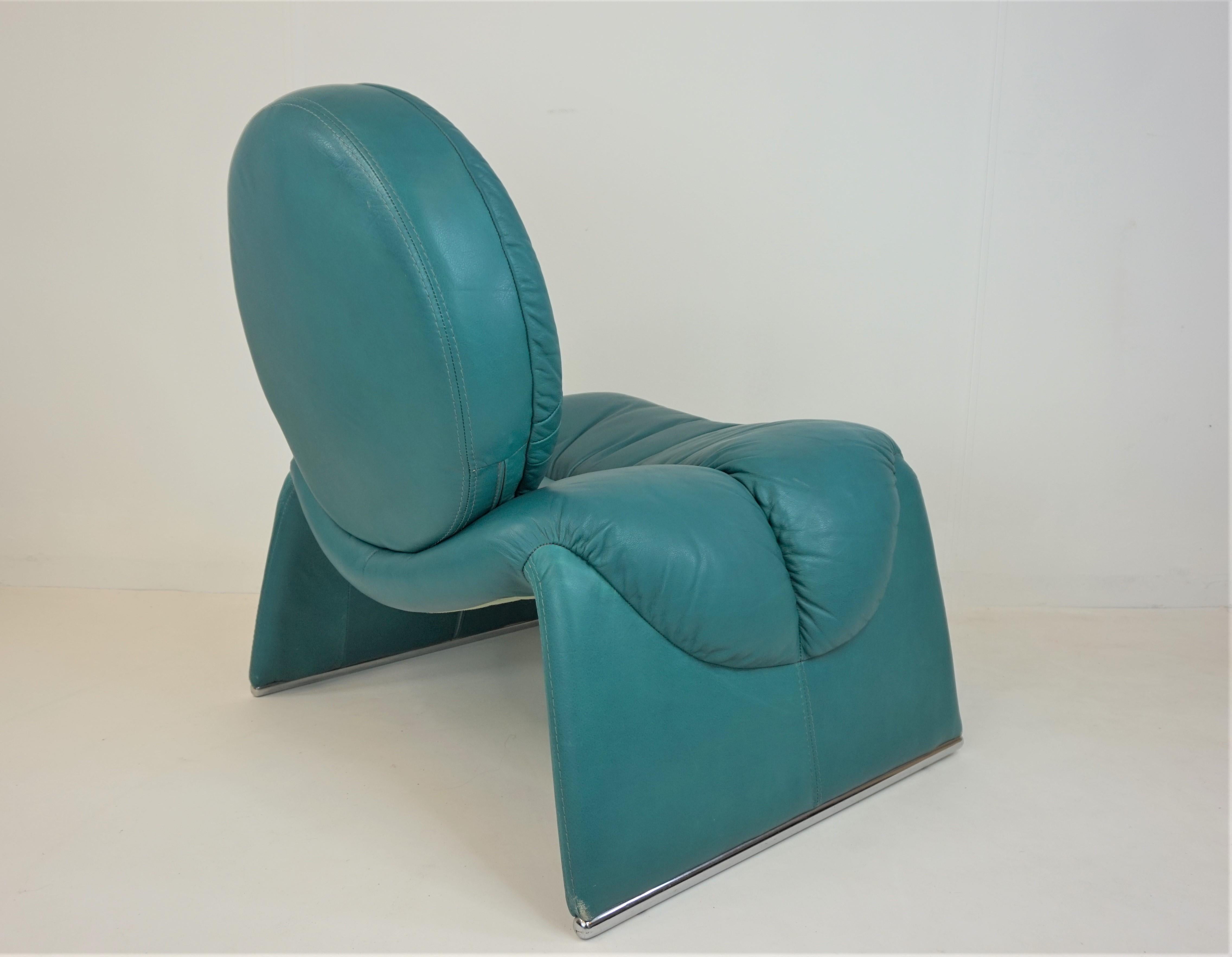 Saporiti C35 Calypso leather lounge chair by Vittorio Introini 6