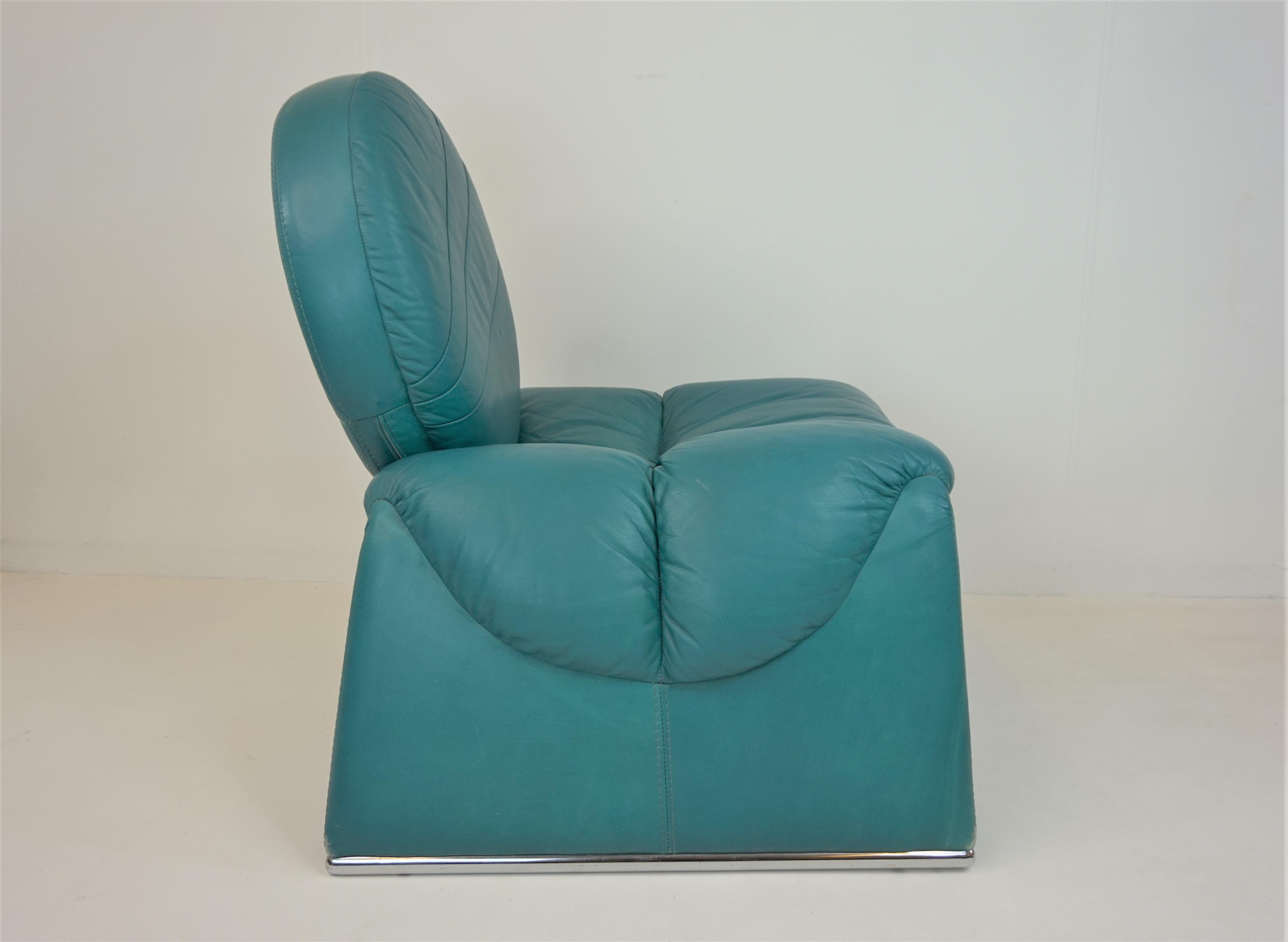 Post-Modern Saporiti C35 Calypso leather lounge chair by Vittorio Introini