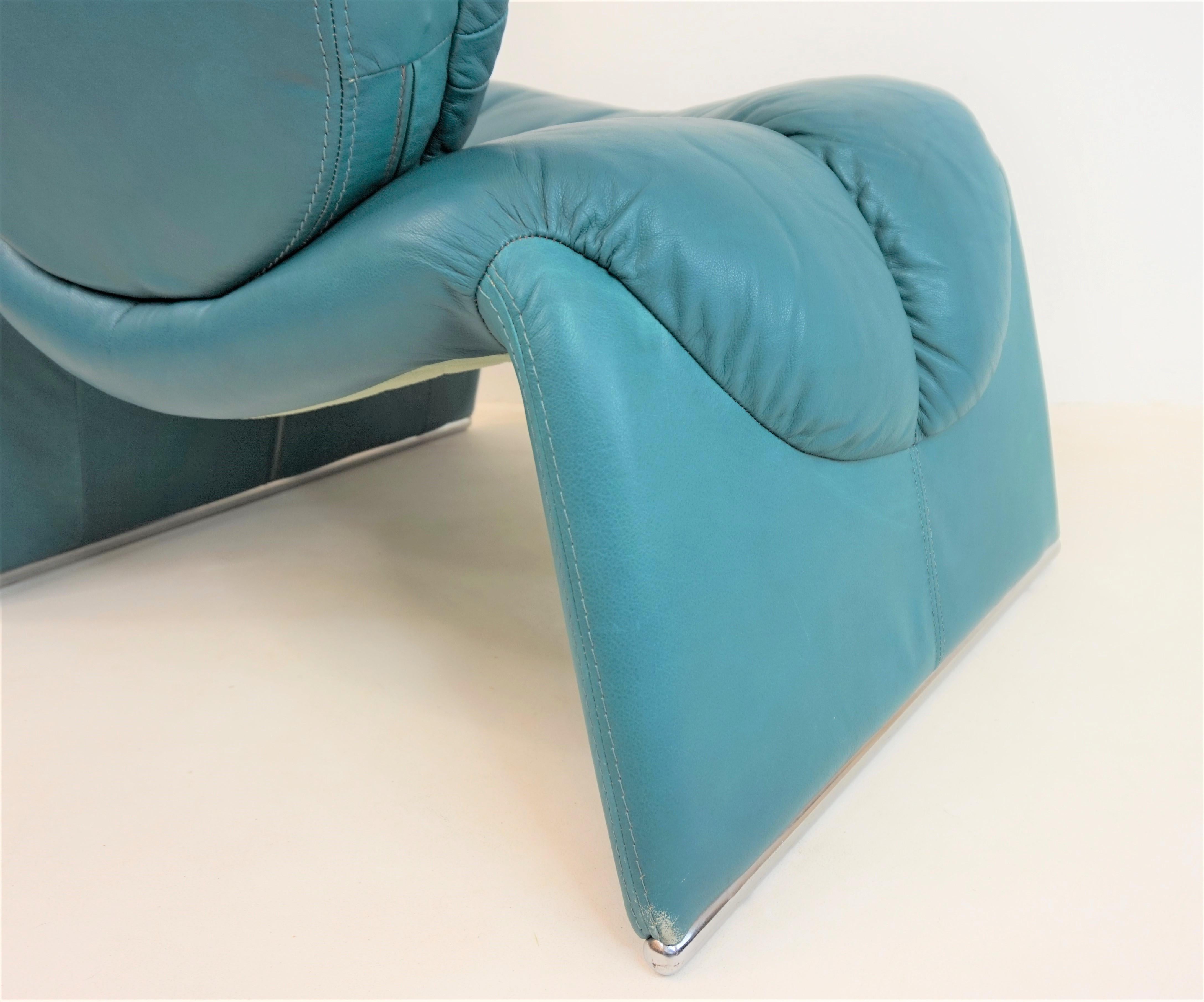 Saporiti C35 Calypso leather lounge chair by Vittorio Introini In Good Condition In Ludwigslust, DE