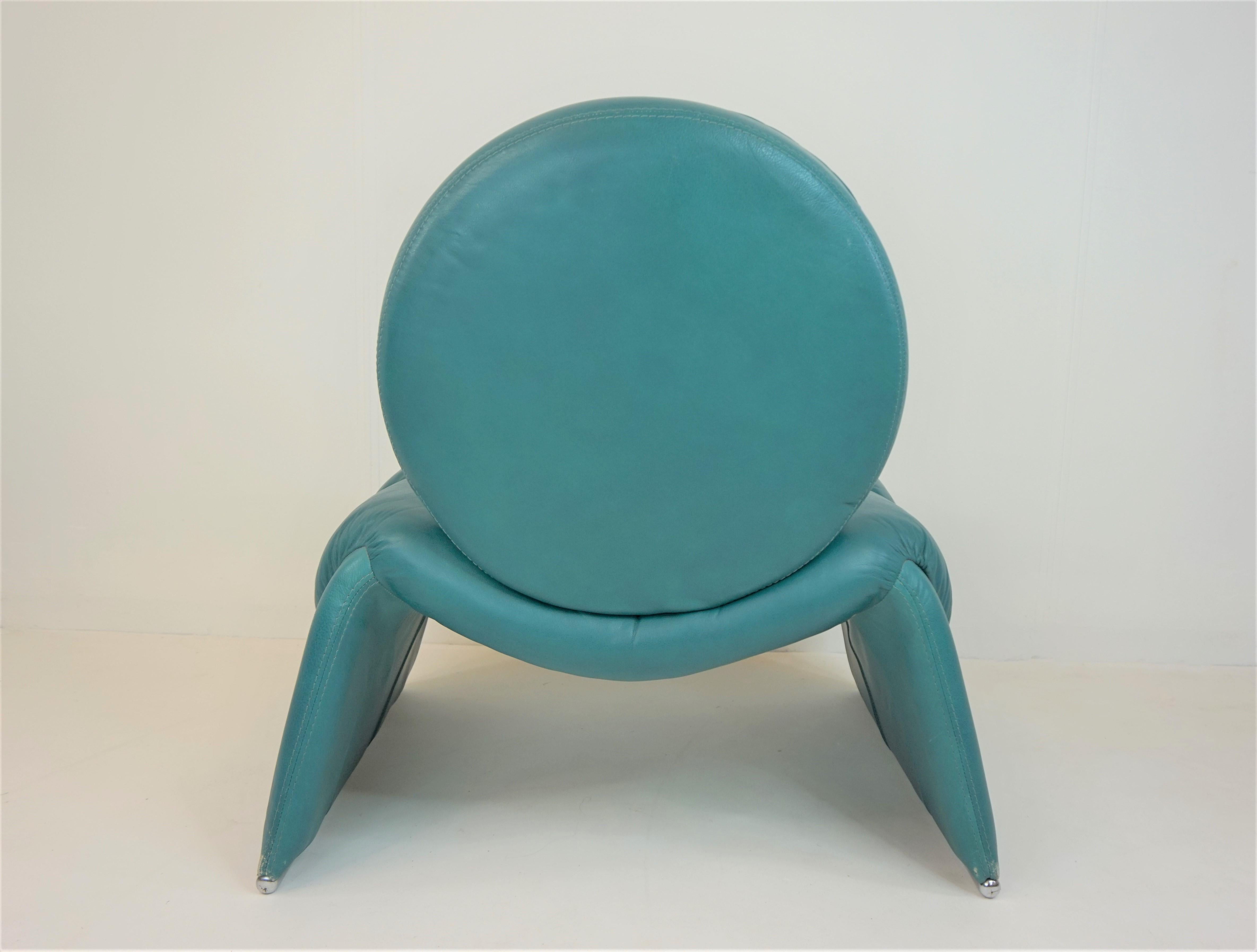 Late 20th Century Saporiti C35 Calypso leather lounge chair by Vittorio Introini