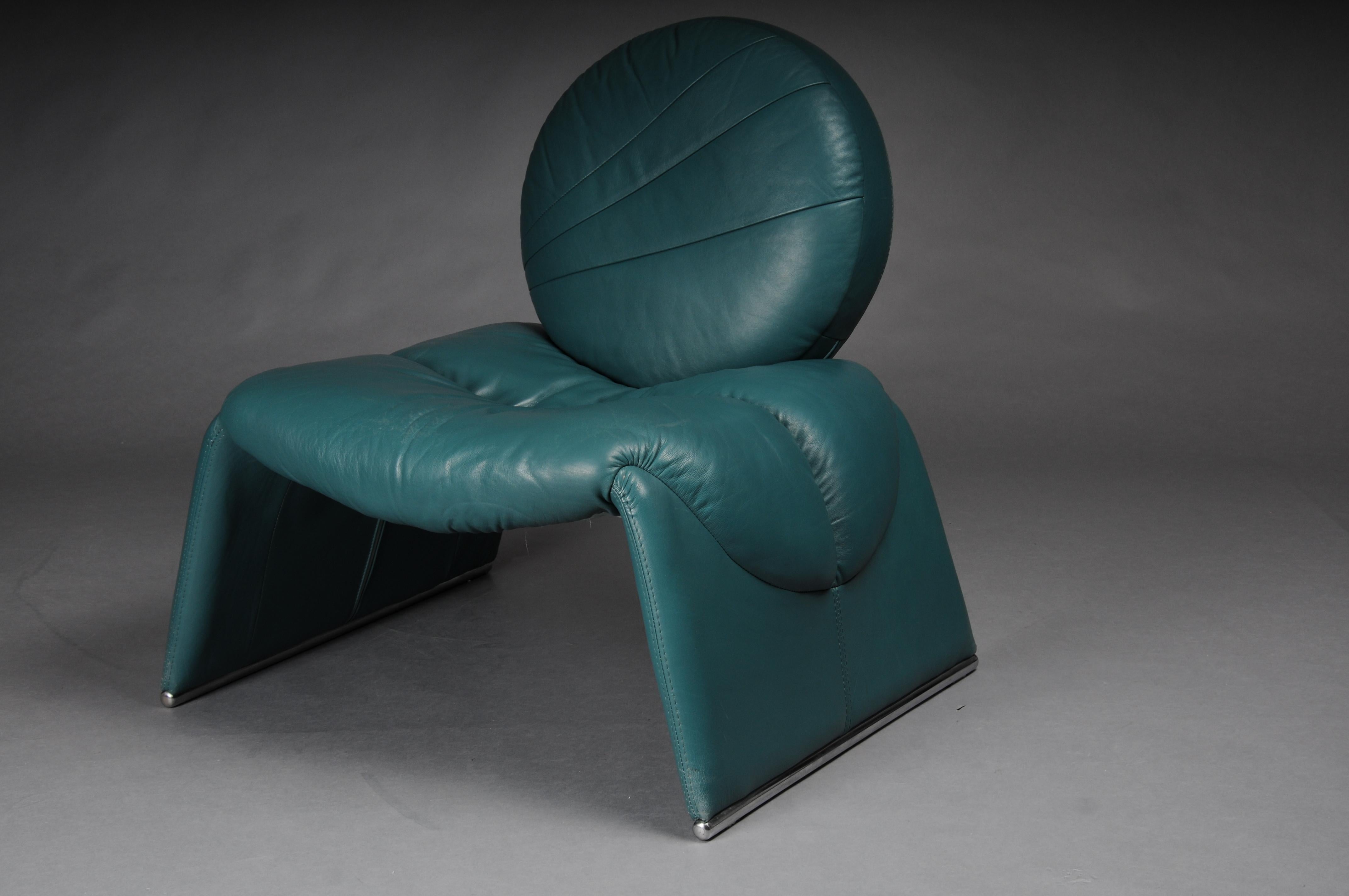 XX secolo Saporiti C35 Calypso-Leder-Loungesessel von Vittorio Introini in vendita