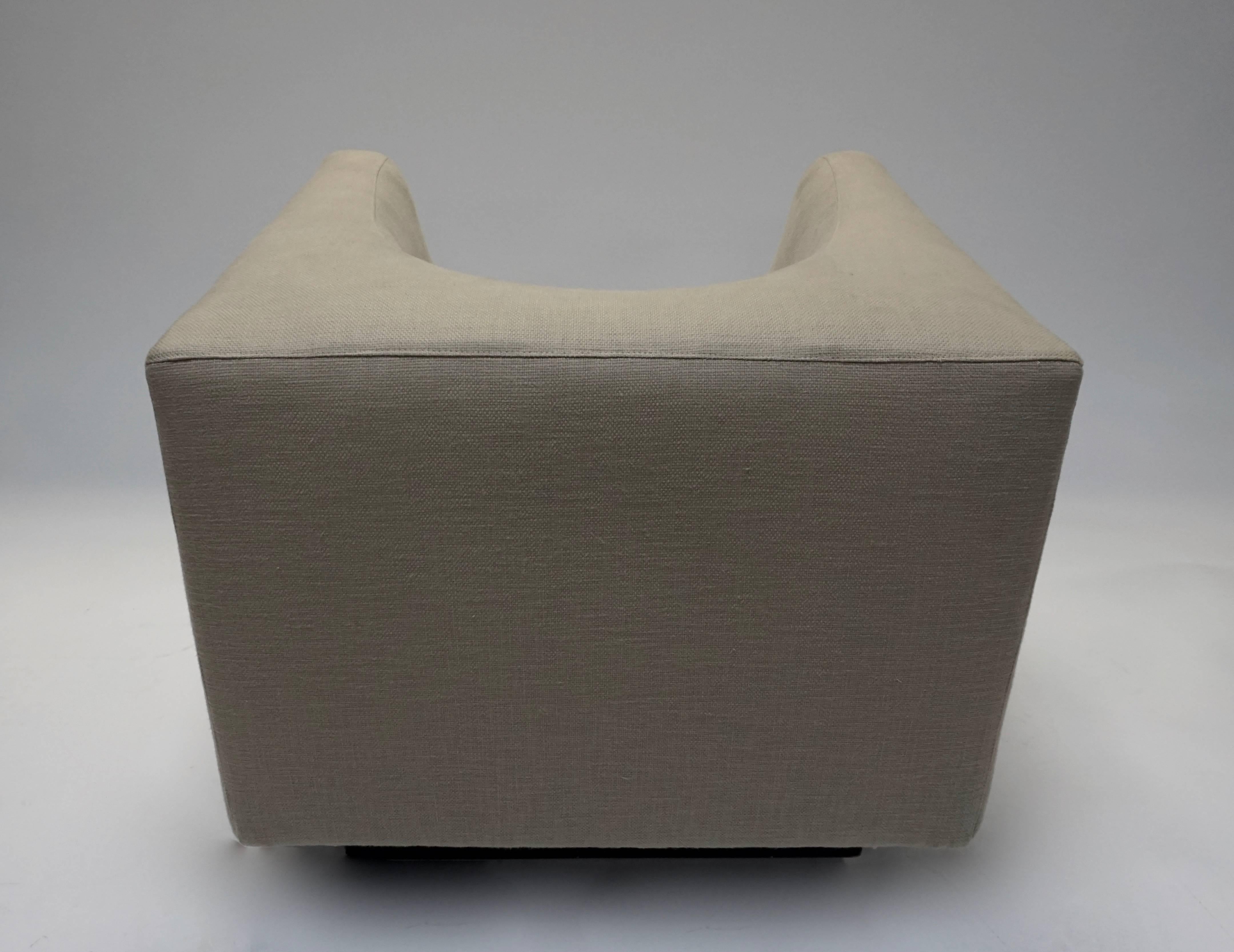 Upholstery Saporiti Chair and Ottoman For Sale