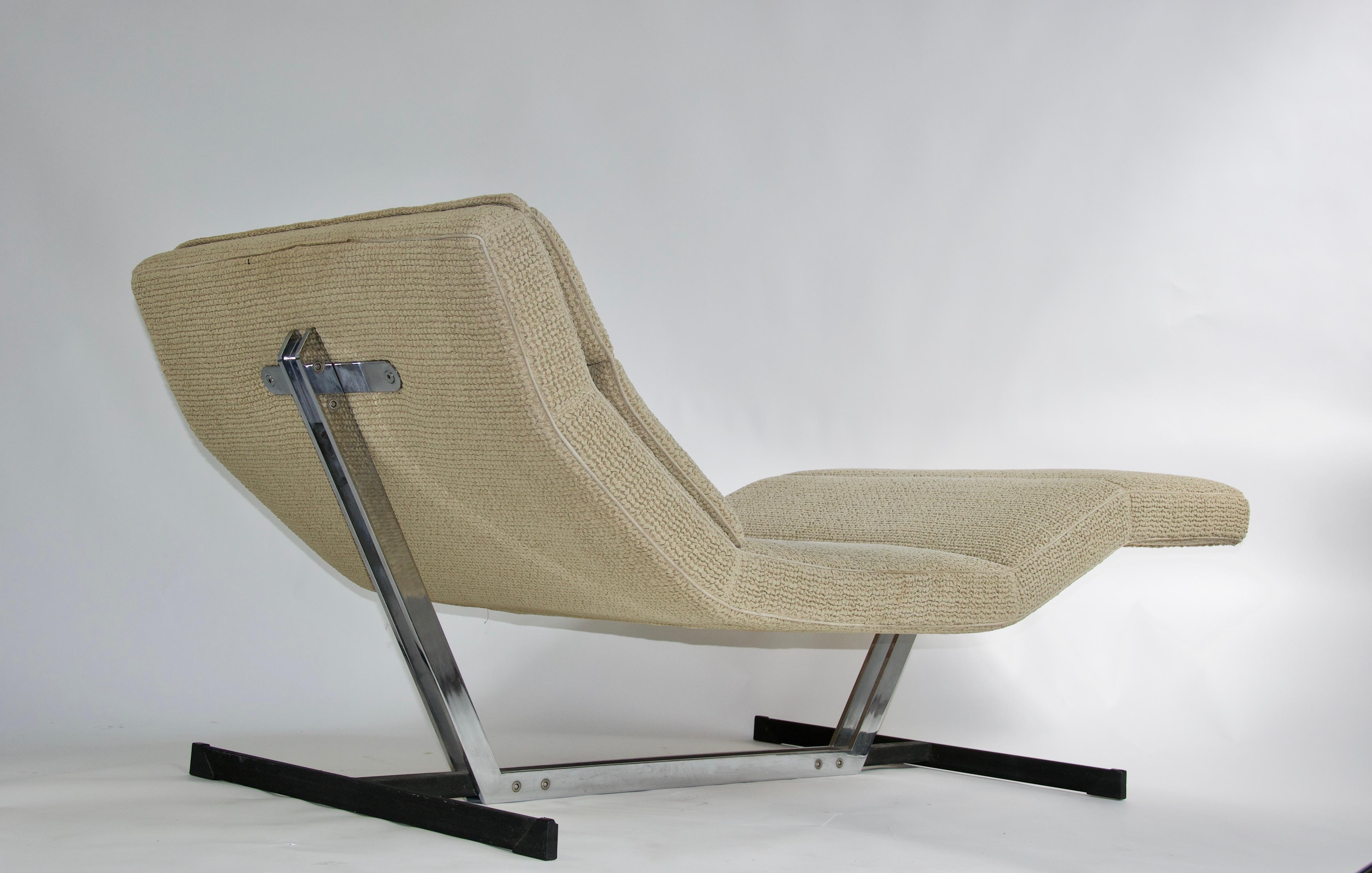 Polished Saporiti Chaise Lounge For Sale