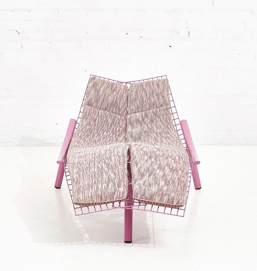 Steel Saporiti Chaise Lounge in Missoni Fabric by Giovanni Offredi, 1980, Italy For Sale