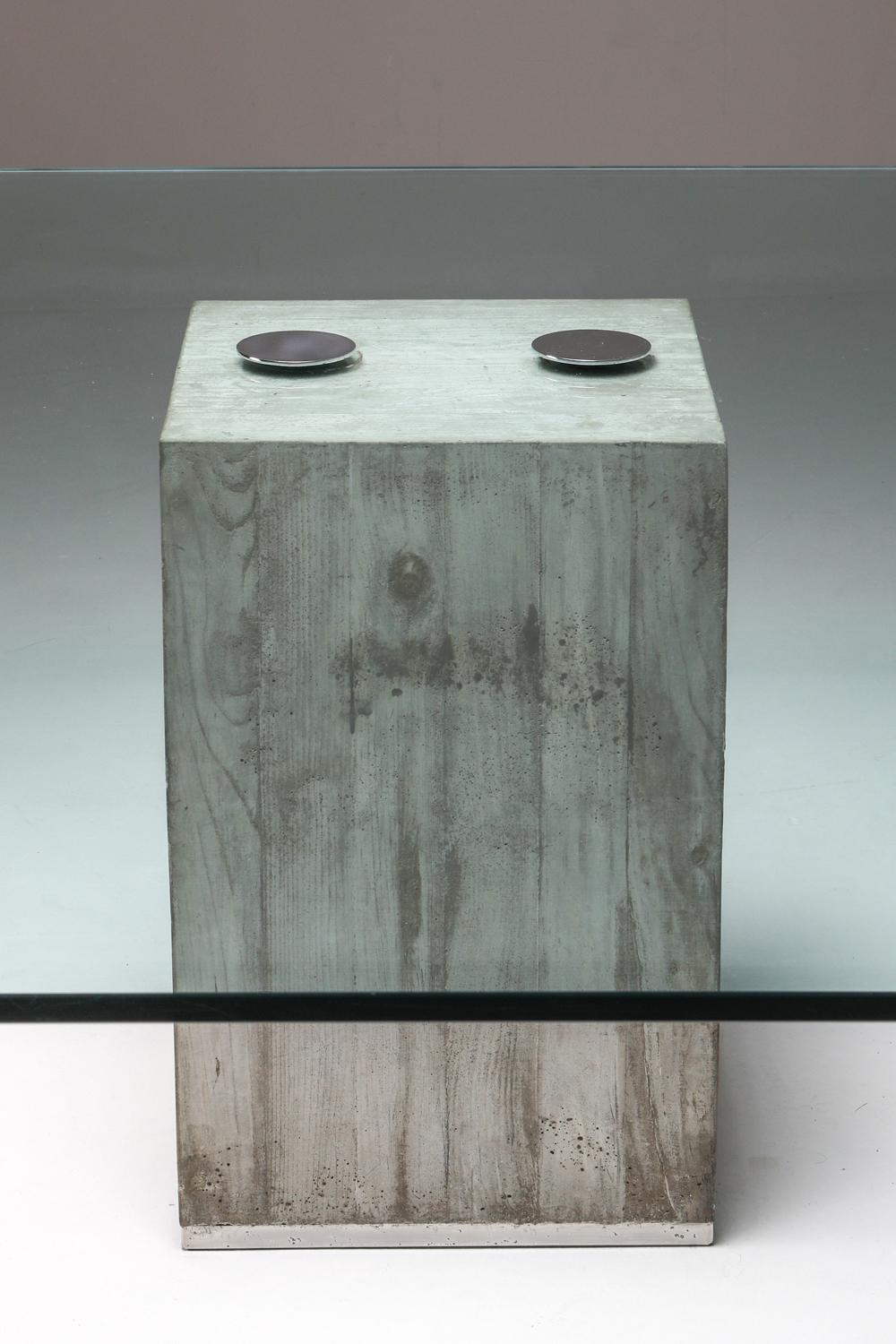 Saporiti Concrete and Glass Dining Table 5