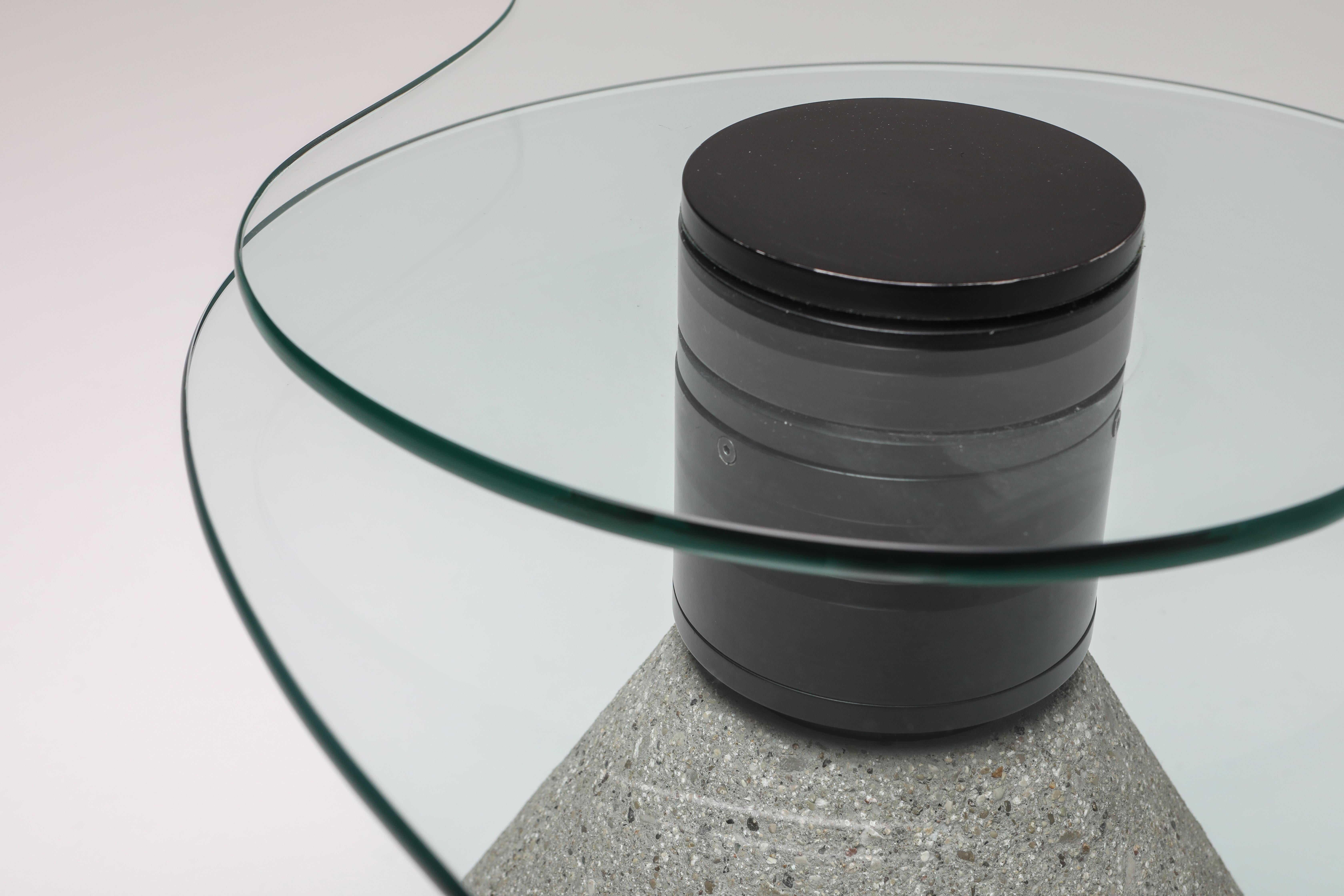 Saporiti Concrete and Glass Postmodern Coffee Table 4