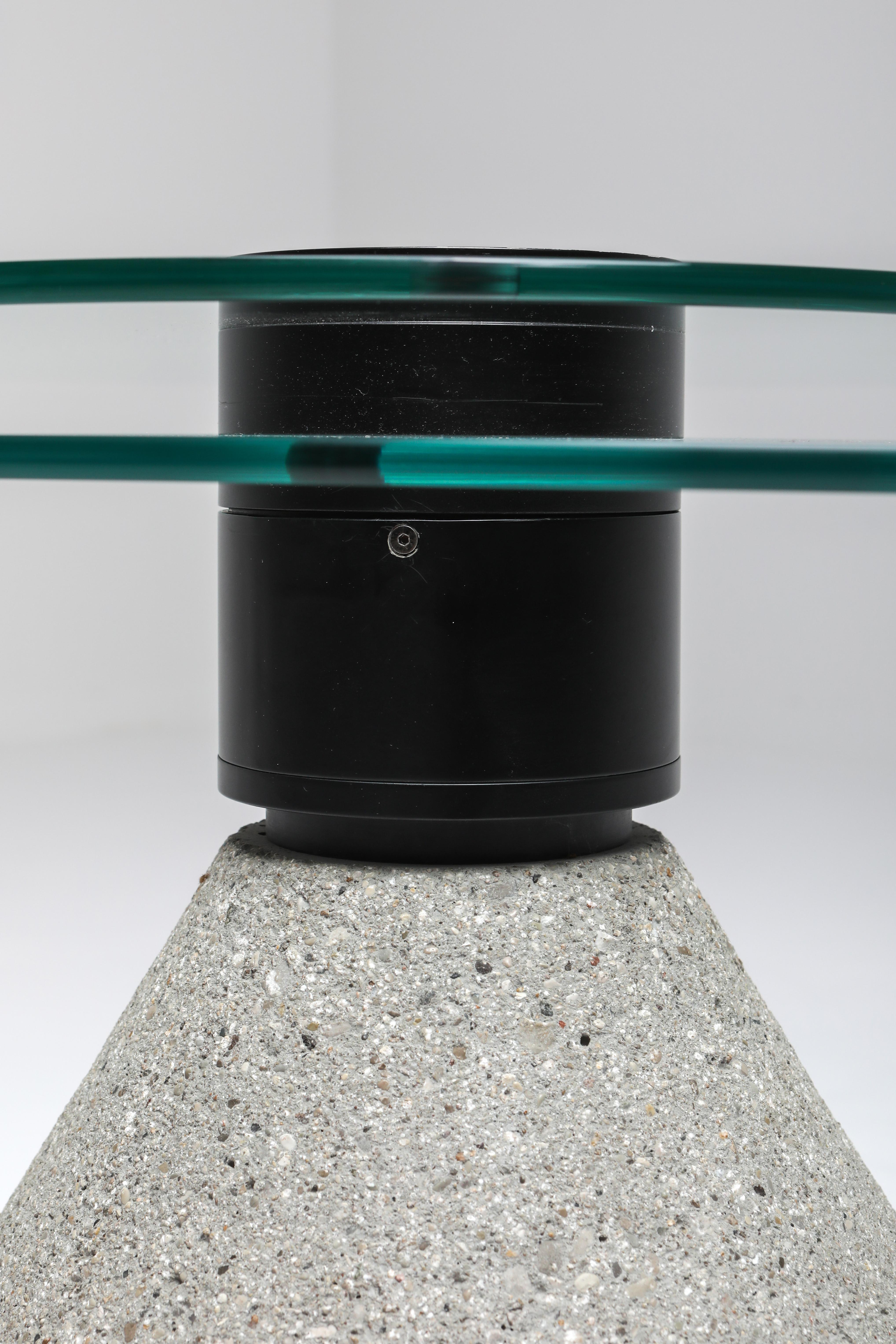 Saporiti Concrete and Glass Postmodern Coffee Table 3