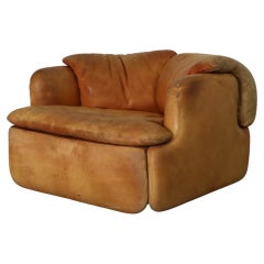 Saporiti 'Confidential' Leather Lounge Chair by Alberto Rosselli